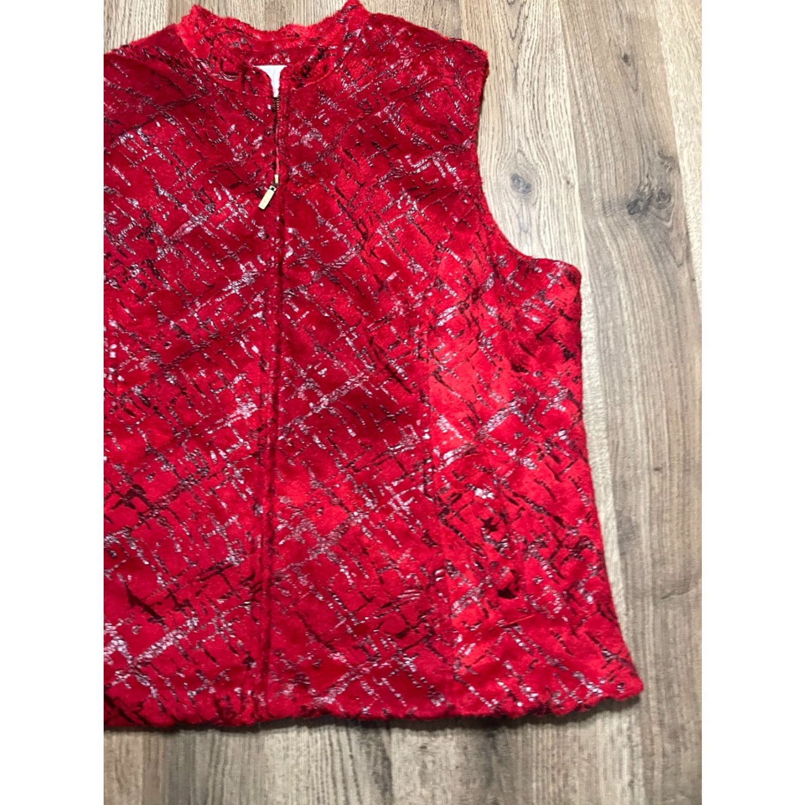 Vintage Erin London Jacket Women's XL Red Sleeveless Full Zip Casual Basic Jacket Size XL / US 12-14 / IT 48-50 - 4 Thumbnail