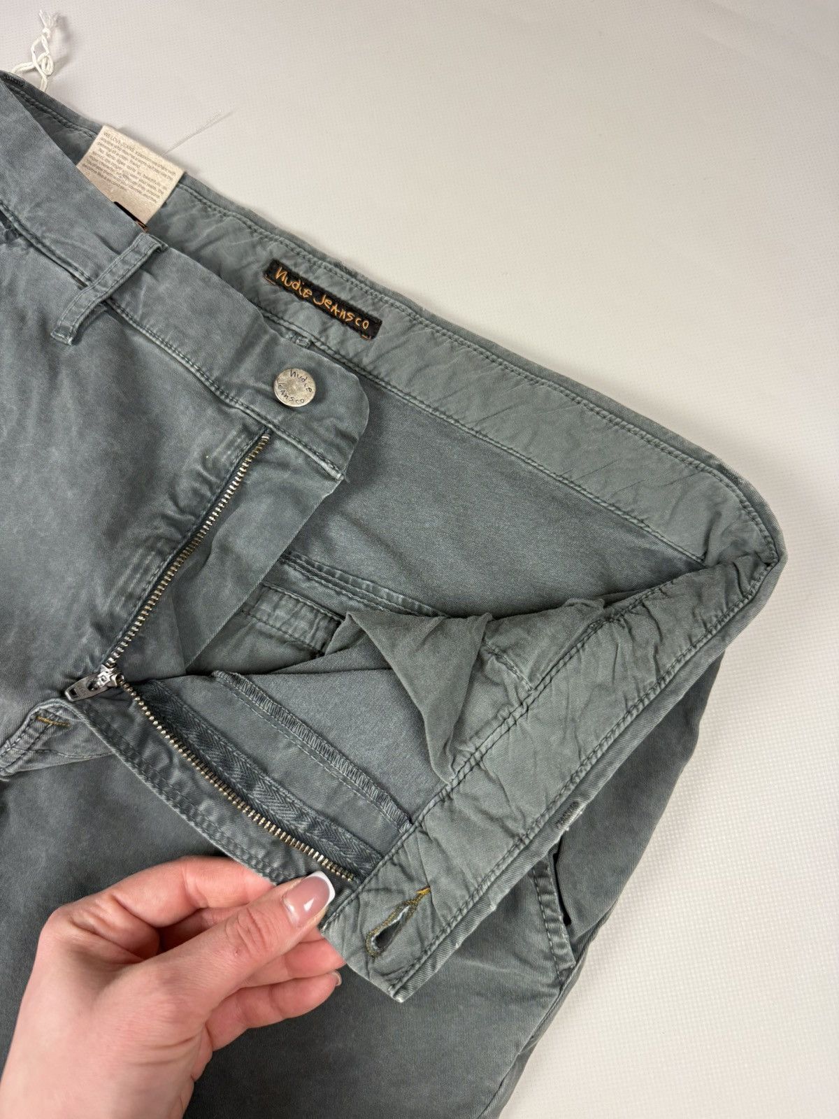 Nudie Jeans BNWT! Nudie Jeans Khaki Slim Concreted Chino Pants Trousers Size US 32 / EU 48 - 11 Thumbnail