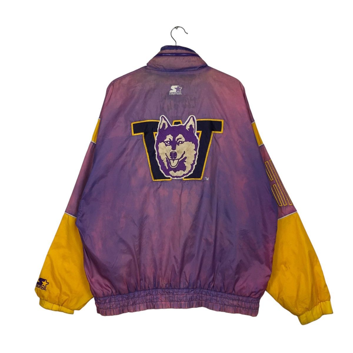 Starter 🔥VINTAGE BOMBER JACKET STARTER WASHINGTON HUSKIES SUN FADED Size US L / EU 52-54 / 3 - 10 Thumbnail