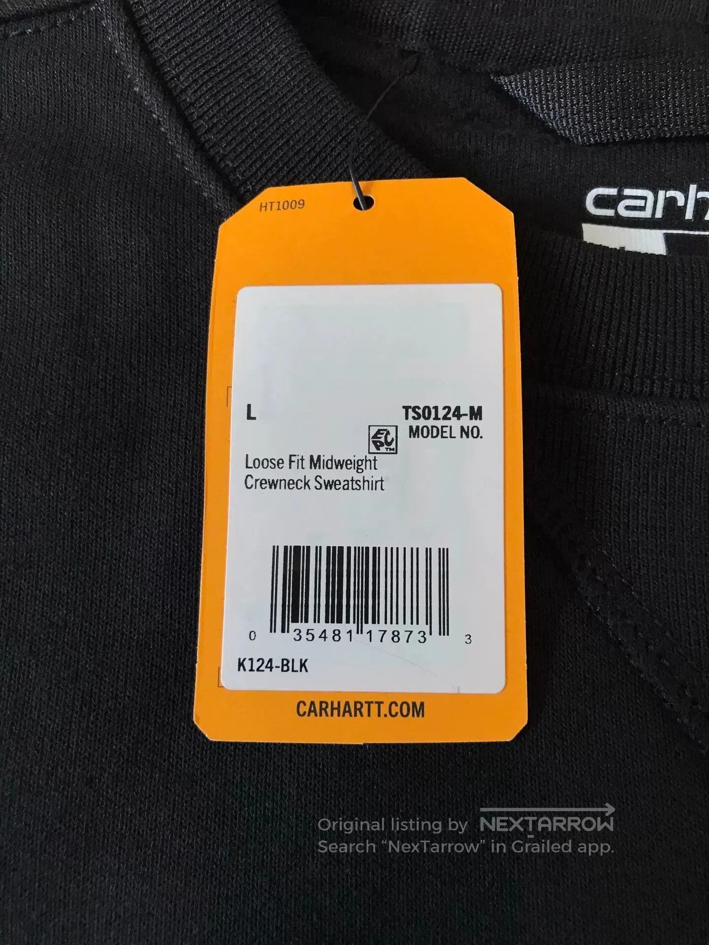 Carhartt Carhartt K124 Black Crewneck Sweatshirt. Size US L / EU 52-54 / 3 - 7 Thumbnail