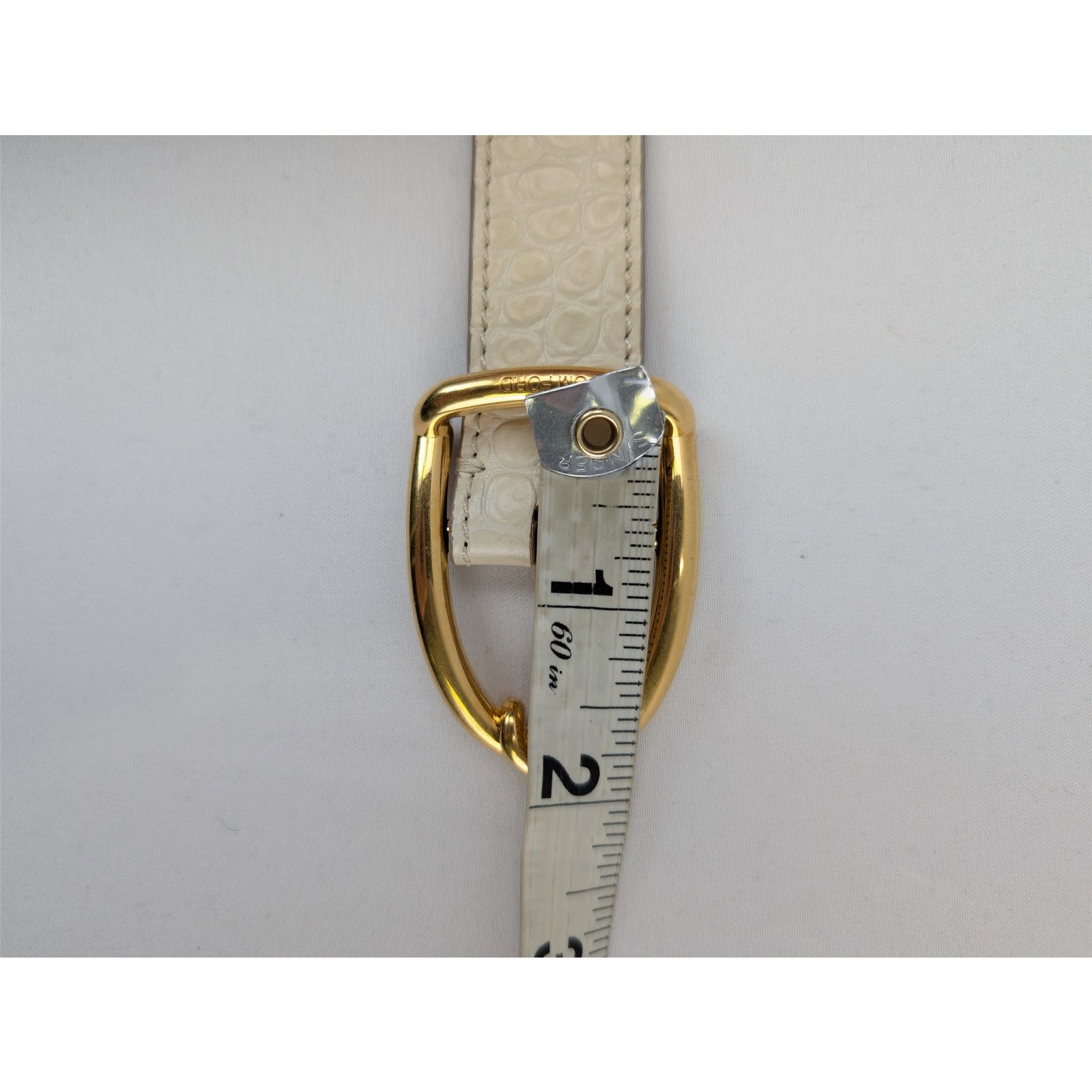 Tom Ford o1rshd1 Size: 90 / Croc Effect Leather Belt in Ivory Size 36 - 13 Thumbnail