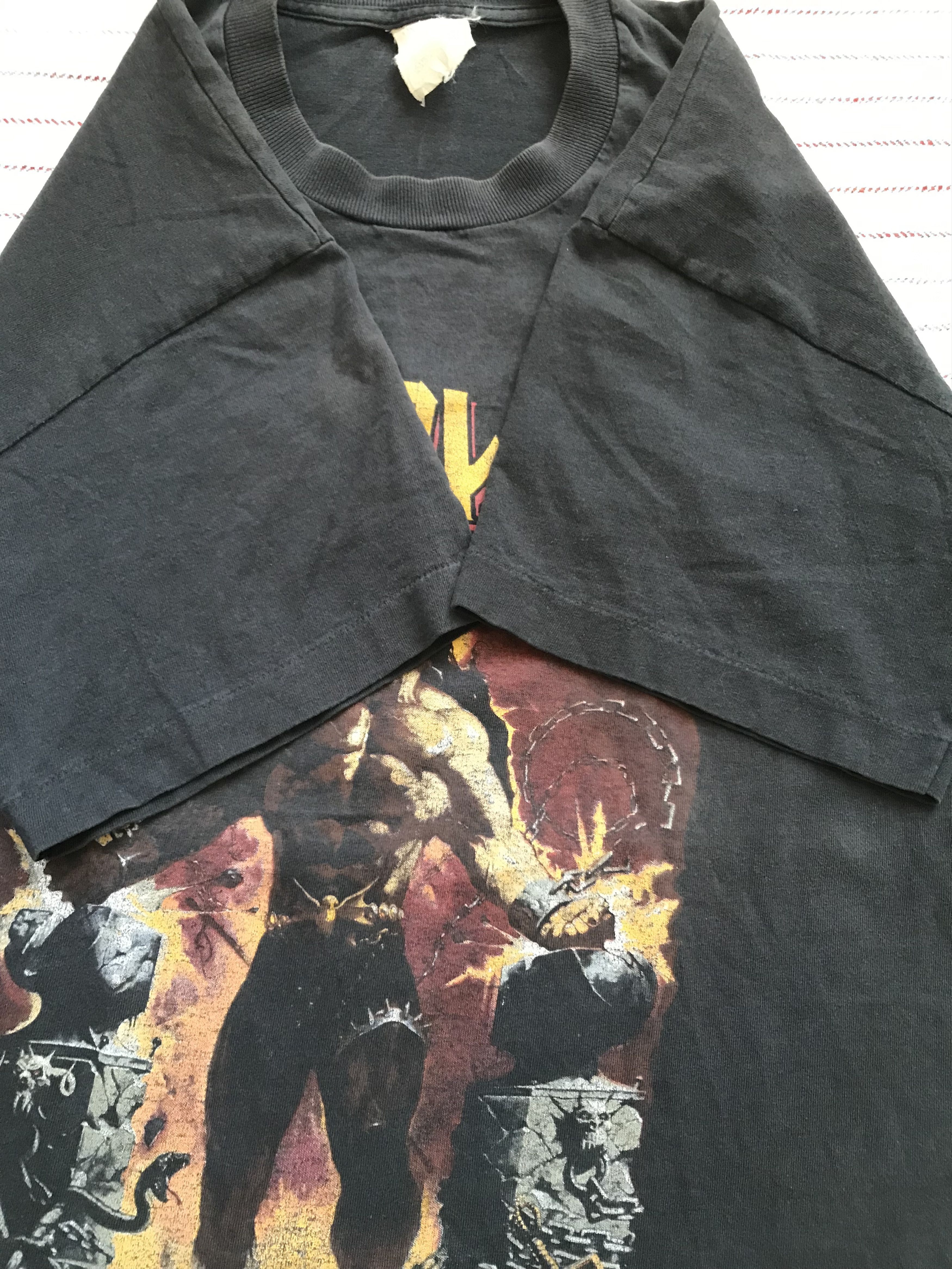 Band Tees × Vintage 90s Vintage Manowar Louder Than Hell Single Stitched T Shirt Size US L / EU 52-54 / 3 - 9 Thumbnail