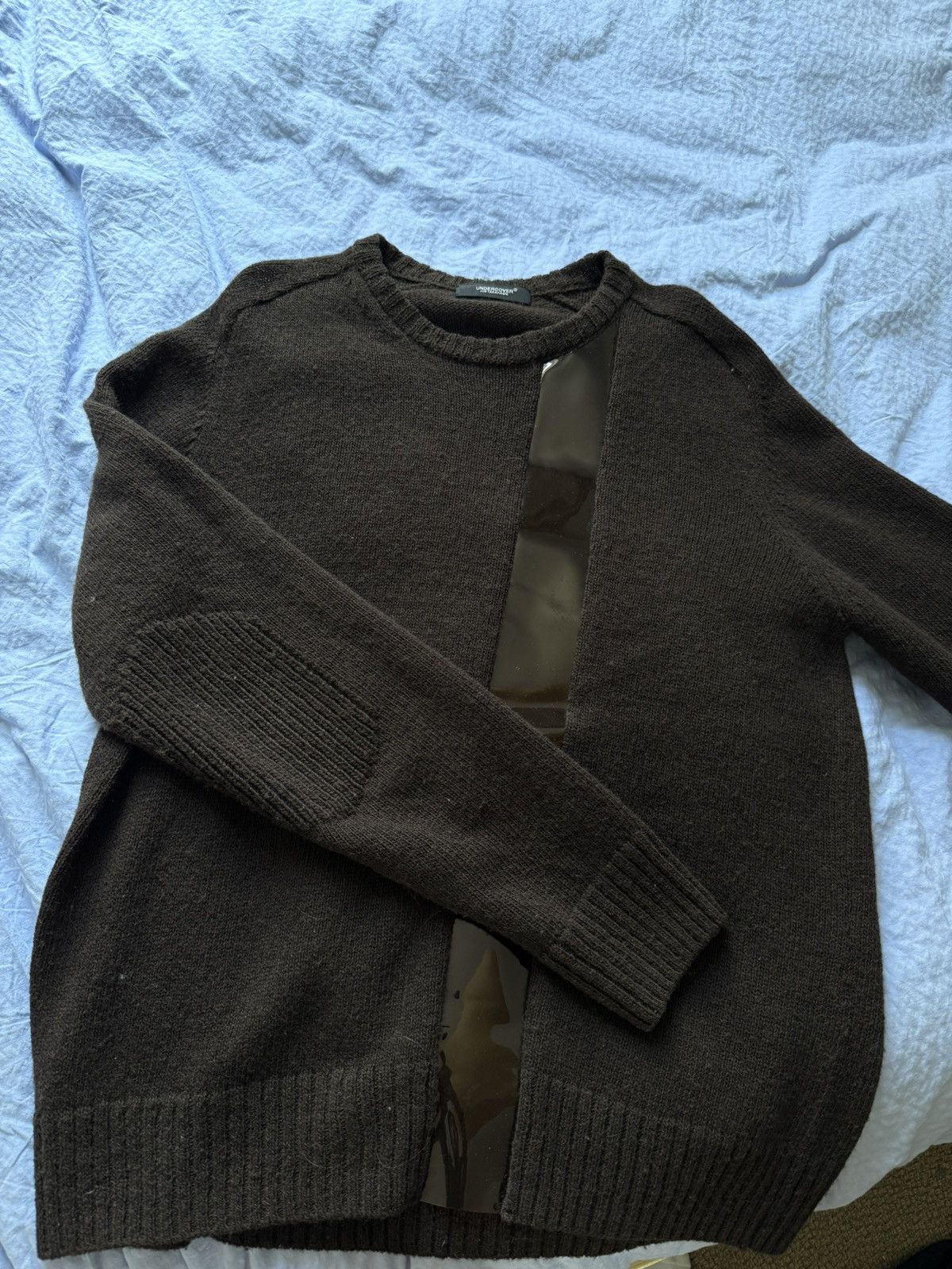 Undercover Undercover PVC switching Wool Sweater Brown Size US M / EU 48-50 / 2 - 1 Thumbnail