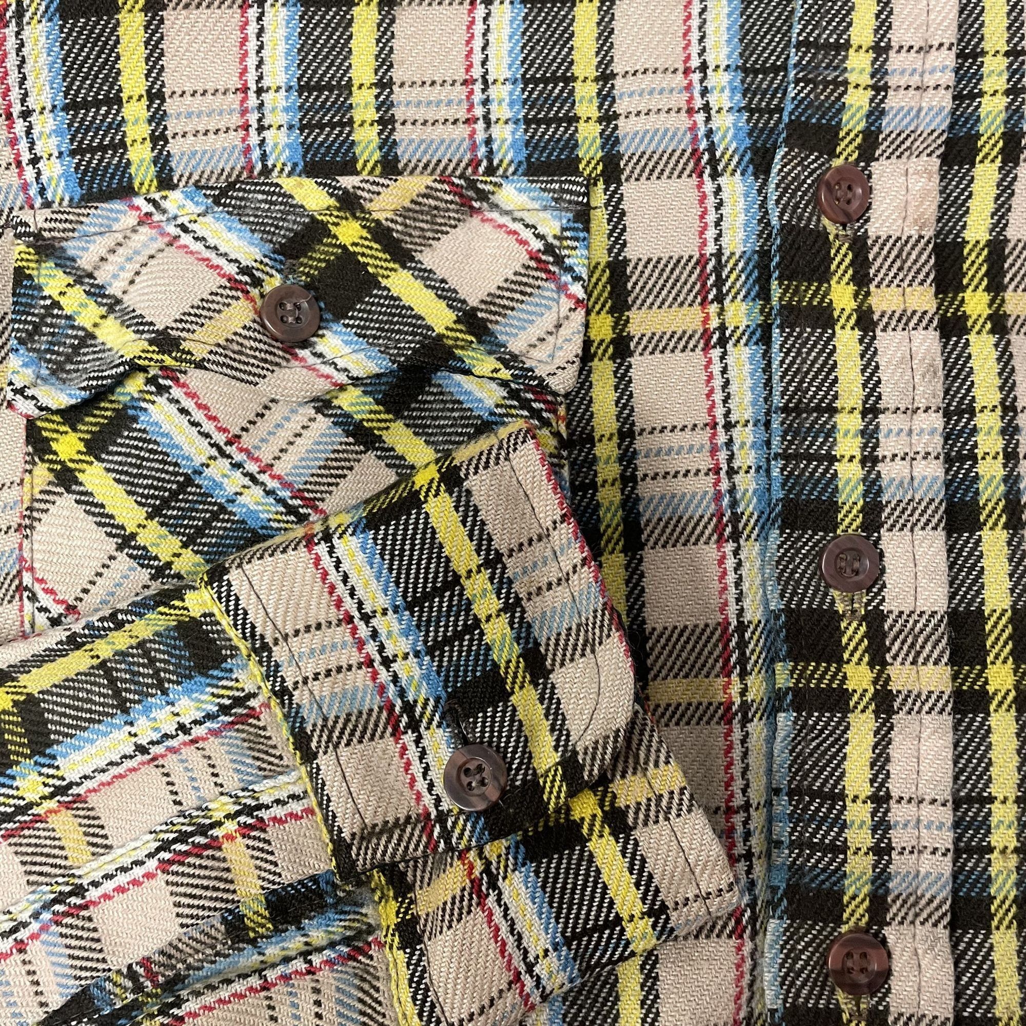 Other Vtg JcPenney Tan MULTI COLOR Shadow Plaid FLANNEL Shirt Size US M / EU 48-50 / 2 - 6 Thumbnail