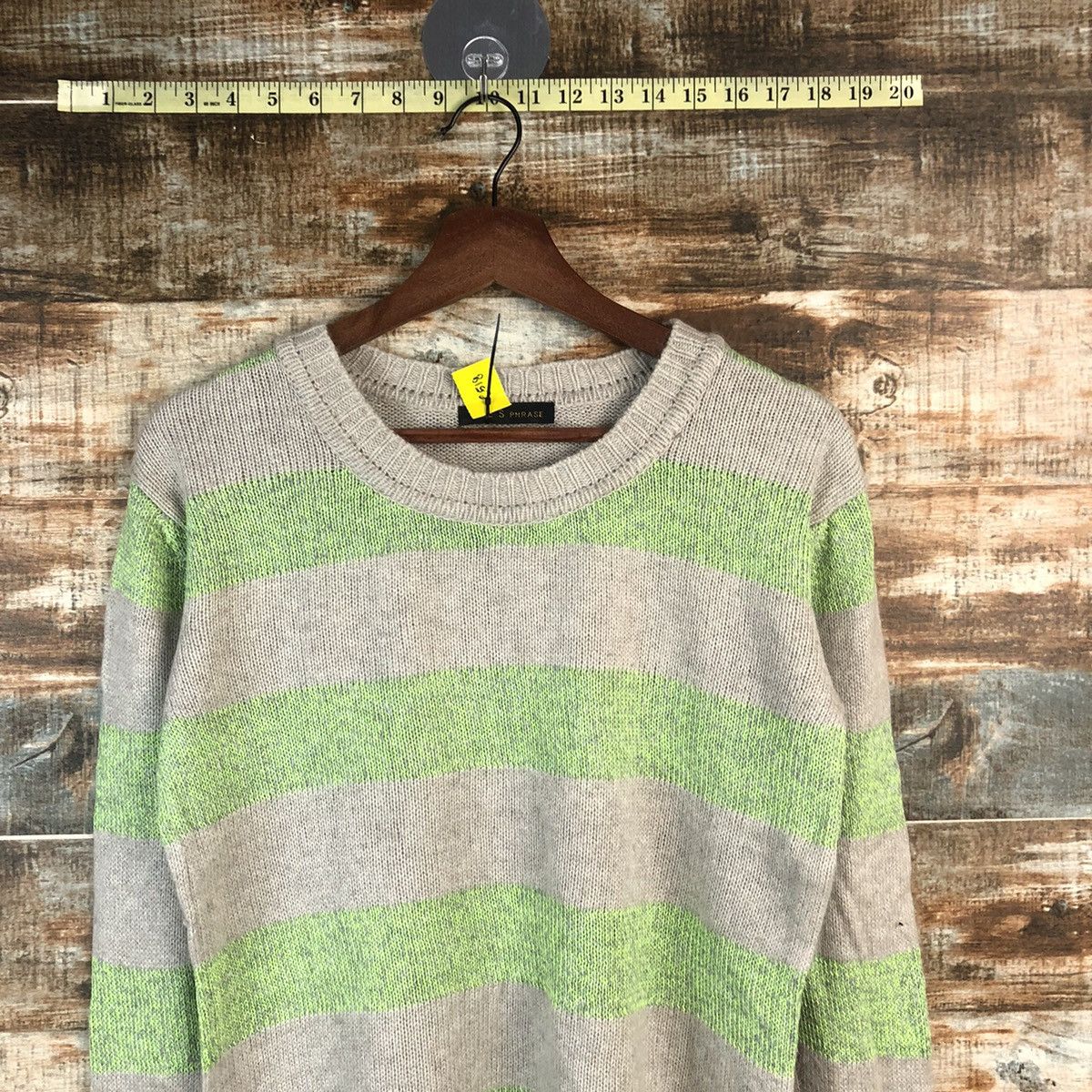 Japanese Brand DL Frees Phrase Stripe Green Knitwear #C518 Size US M / EU 48-50 / 2 - 5 Thumbnail