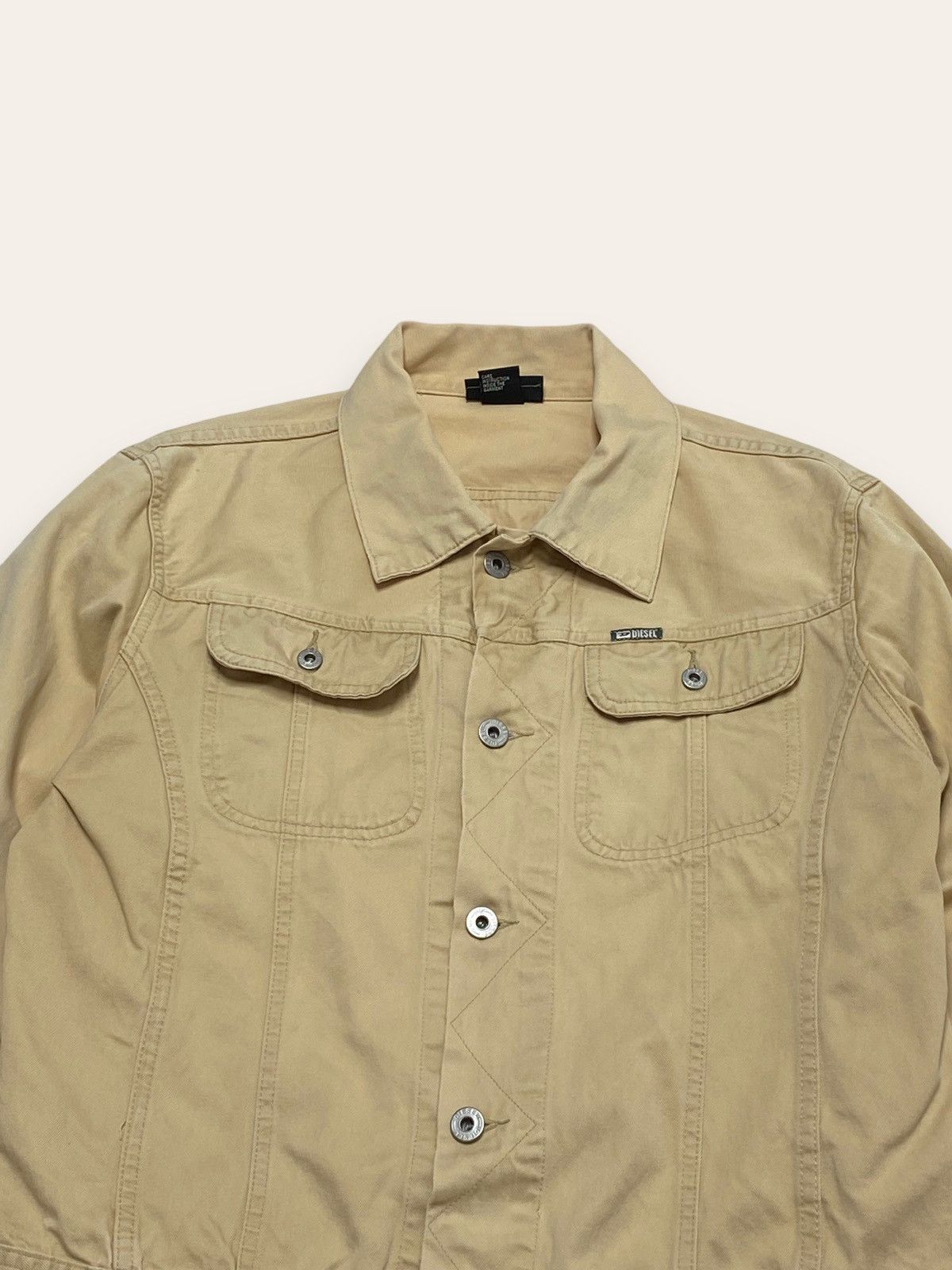 Diesel Vintage DIESEL Beige Denim Jean Jacket Grunge Y2K Size M / US 6-8 / IT 42-44 - 2 Thumbnail