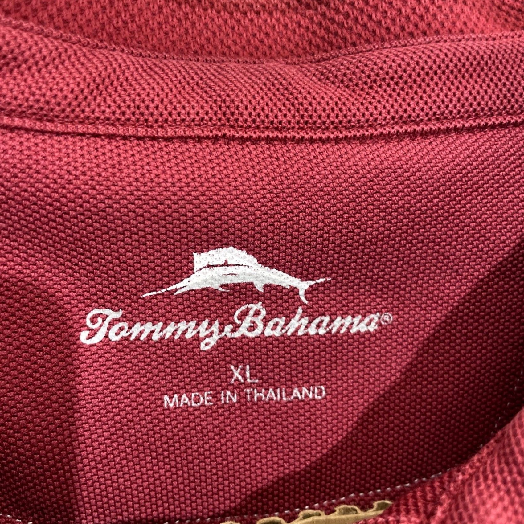 Tommy Bahama Tommy Bahama Polo Shirt XL Red Solid Short Sleeve Pima Cotton Blend Embroidered Logo Men's Shirt Size US XL / EU 56 / 4 - 2 Thumbnail