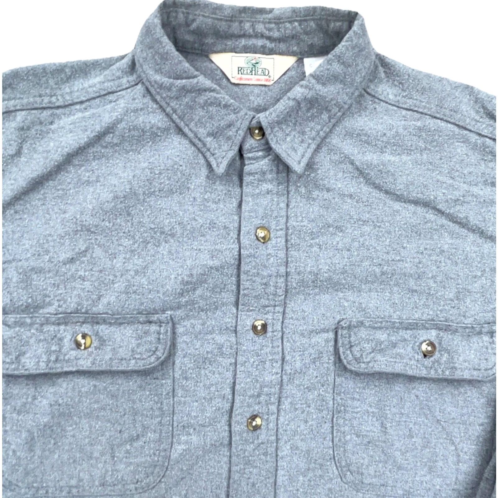 Vintage VINTAGE RedHead Shirt Men XL Gray Button Up Chamois Cloth Thick Heavy Camp Y2K Size US XL / EU 56 / 4 - 2 Thumbnail
