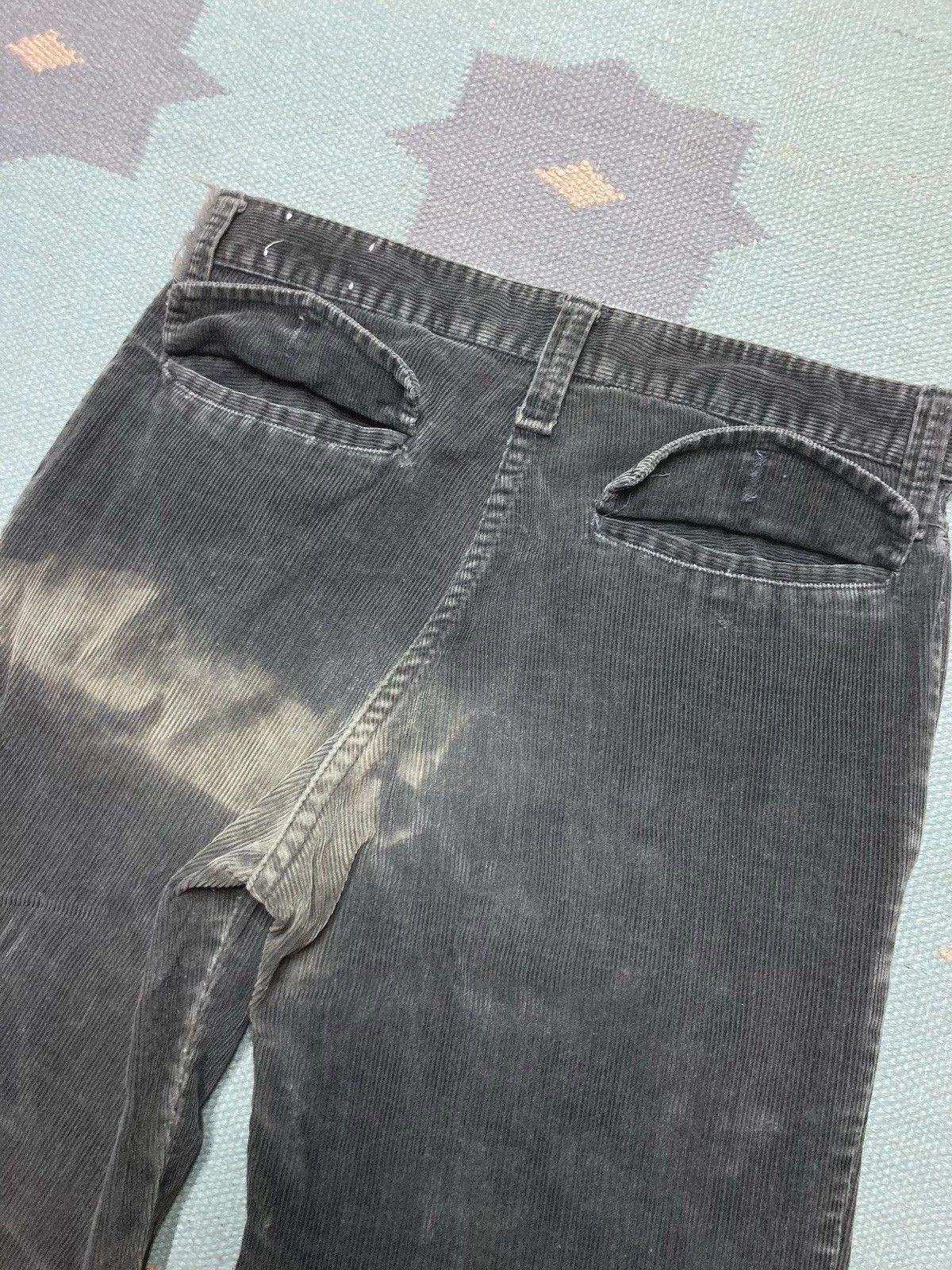 Vintage 70s corduroy bell bottoms elephant flare pants black 28x32 Size 28" / US 6 / IT 42 - 5 Thumbnail