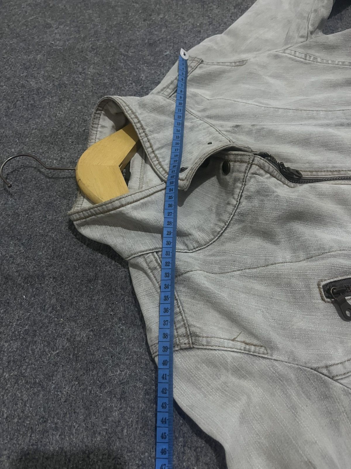 Comme Ca Ism COMME CA ISM Washed Grey Denim Rider Jacket Moto Size US M / EU 48-50 / 2 - 12 Thumbnail