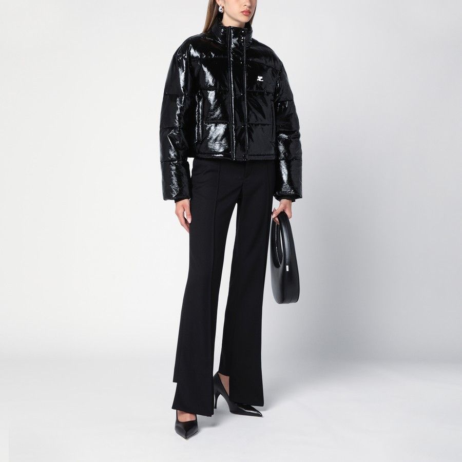 Courreges o1d2blof0824 Shiny Down Jacket in Black Size S / US 4 / IT 40 - 2 Thumbnail