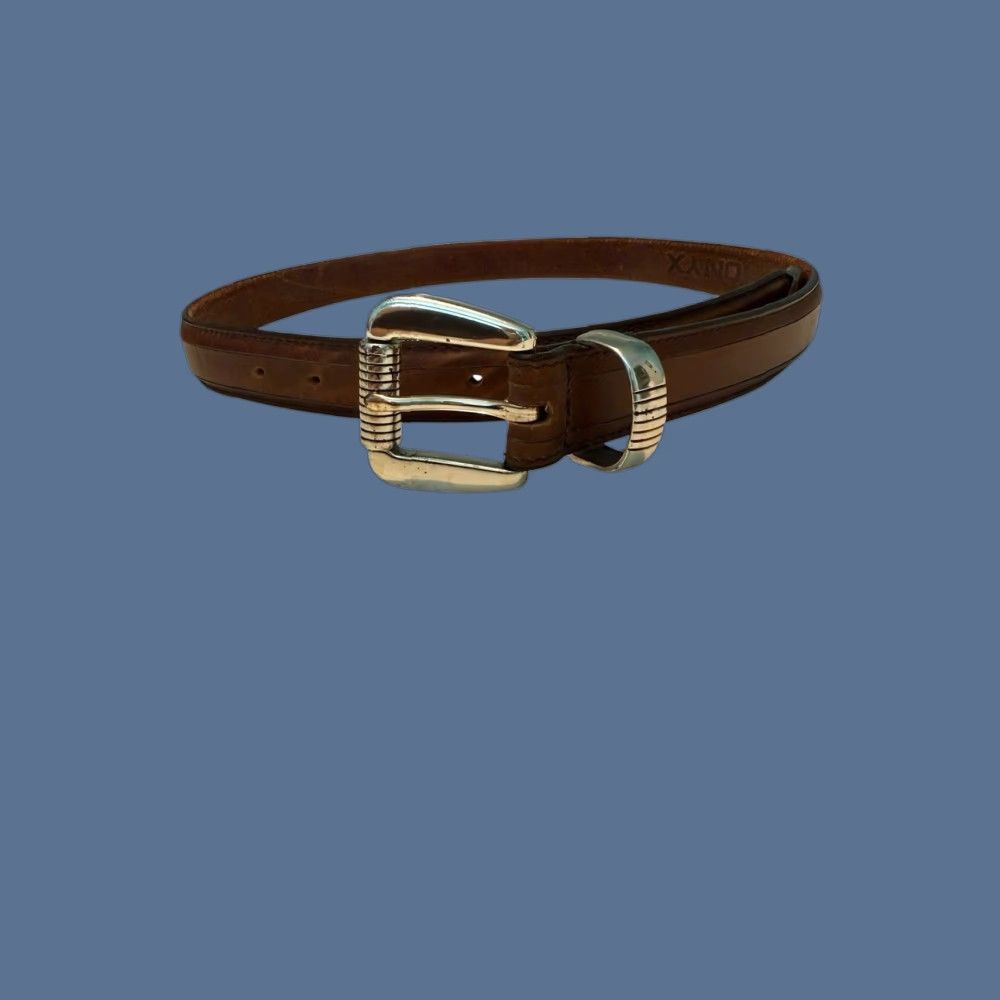Vintage VINTAGE ONYX Unisex Belt Brown Leather 1" Width Size 32 Adult Men Women 1990s Size ONE SIZE - 1 Thumbnail