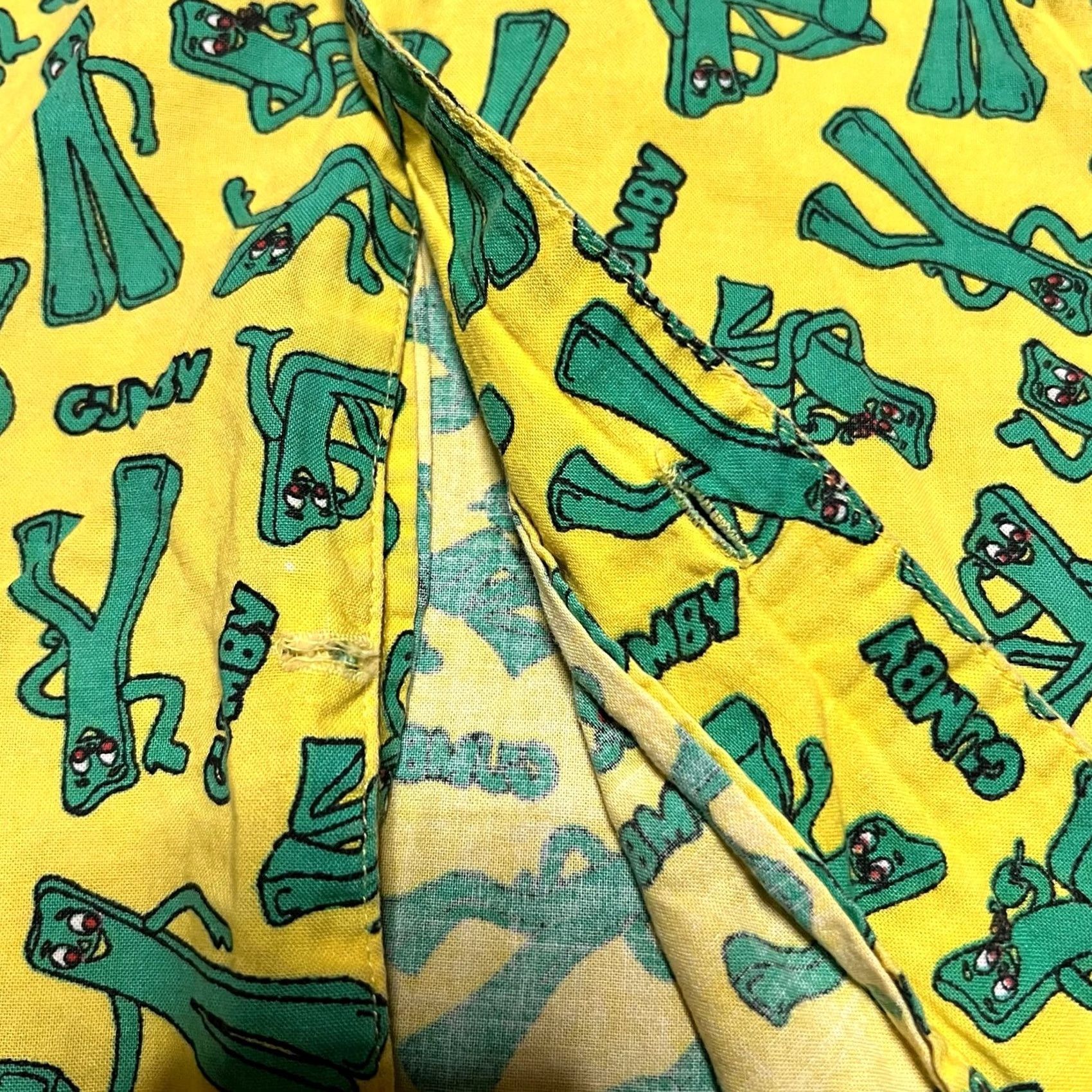 Vintage VINTAGE Gumby Shirt Mens S Yellow Button Down Green flaw Size US S / EU 44-46 / 1 - 3 Thumbnail