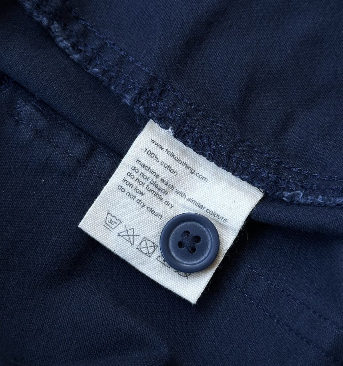Folk Folk Mens Navy Blue Cotton Trousers Casual Workwear Pants Size US 34 / EU 50 - 9 Thumbnail