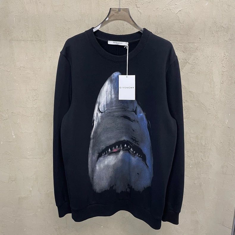 Givenchy Black shark head printed hooded sweatshirt - Main Image