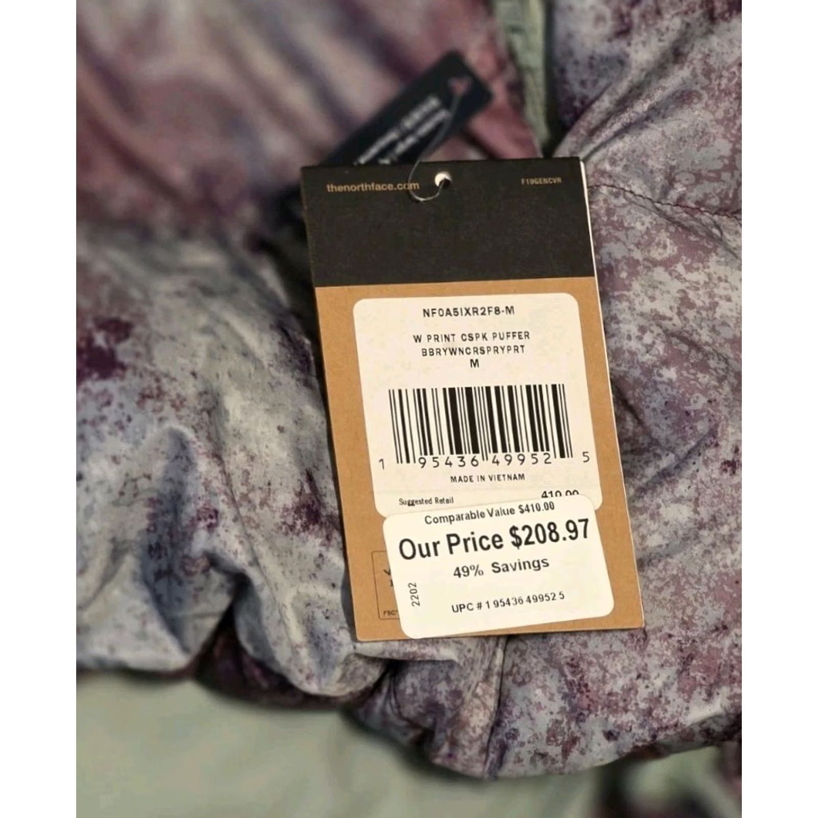 The North Face VINTAGE The North Face CSPK Printed Hooded 700 Down Puffer Insulated Jacket Women's Blueberry Wine Spray Print Winter Parka Mens Girls Size M / US 6-8 / IT 42-44 - 3 Thumbnail
