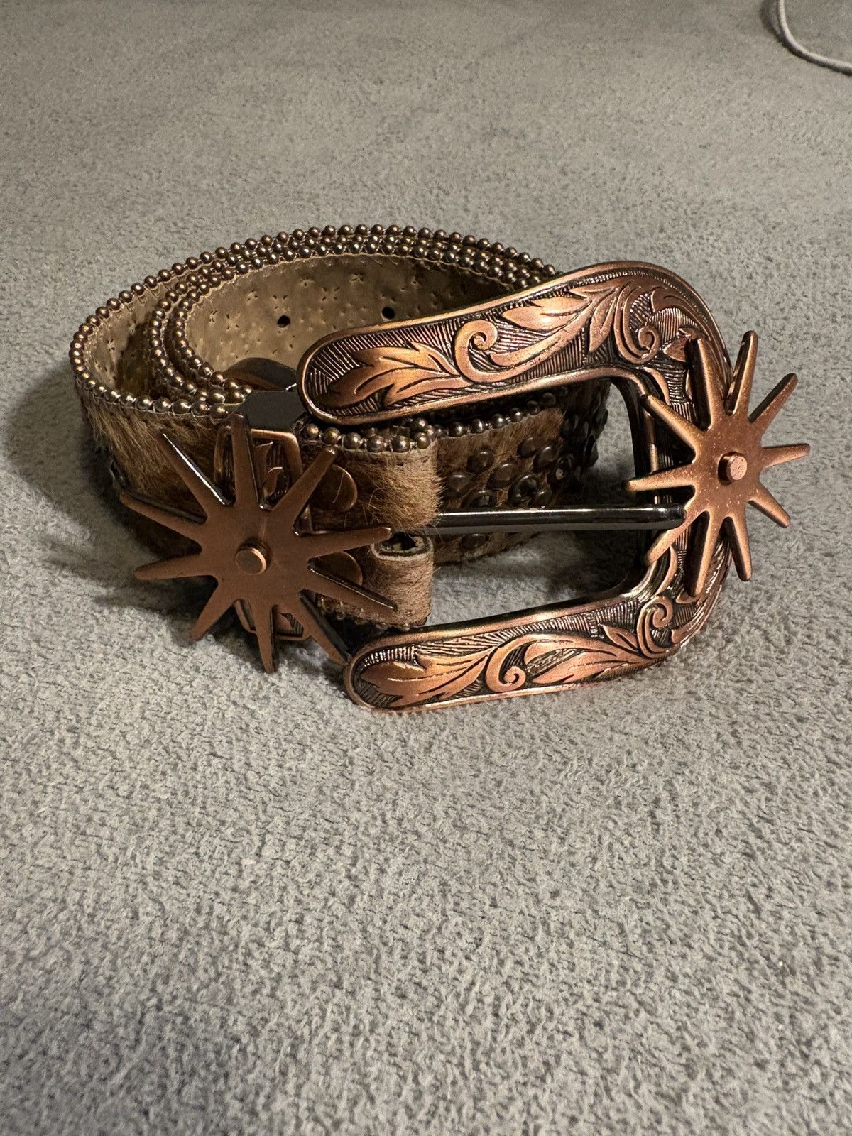 B.B. Simon B.B. Simon Cowboy Belt w Spinning Spurs Size 36 - 1 Thumbnail