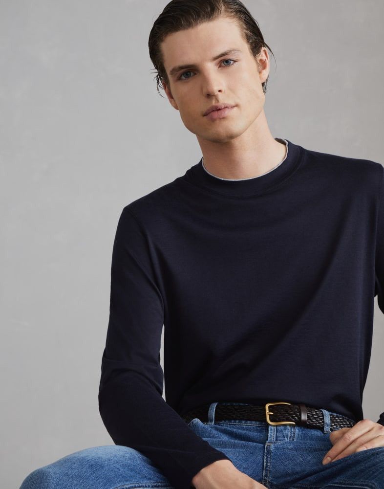 Brunello Cucinelli o1w1db10825 T-Shirt in Blue Size US L / EU 52-54 / 3 - 3 Thumbnail