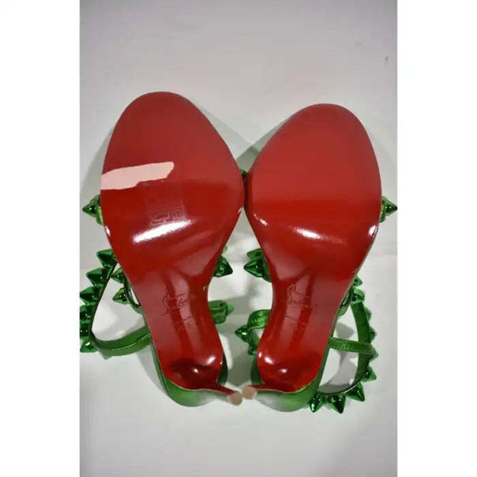 Christian Louboutin Spikita Strap 100 Spinach Green Strap Sandal Heel Pump 35.5 Size US 5.5 / IT 35.5 - 12 Thumbnail