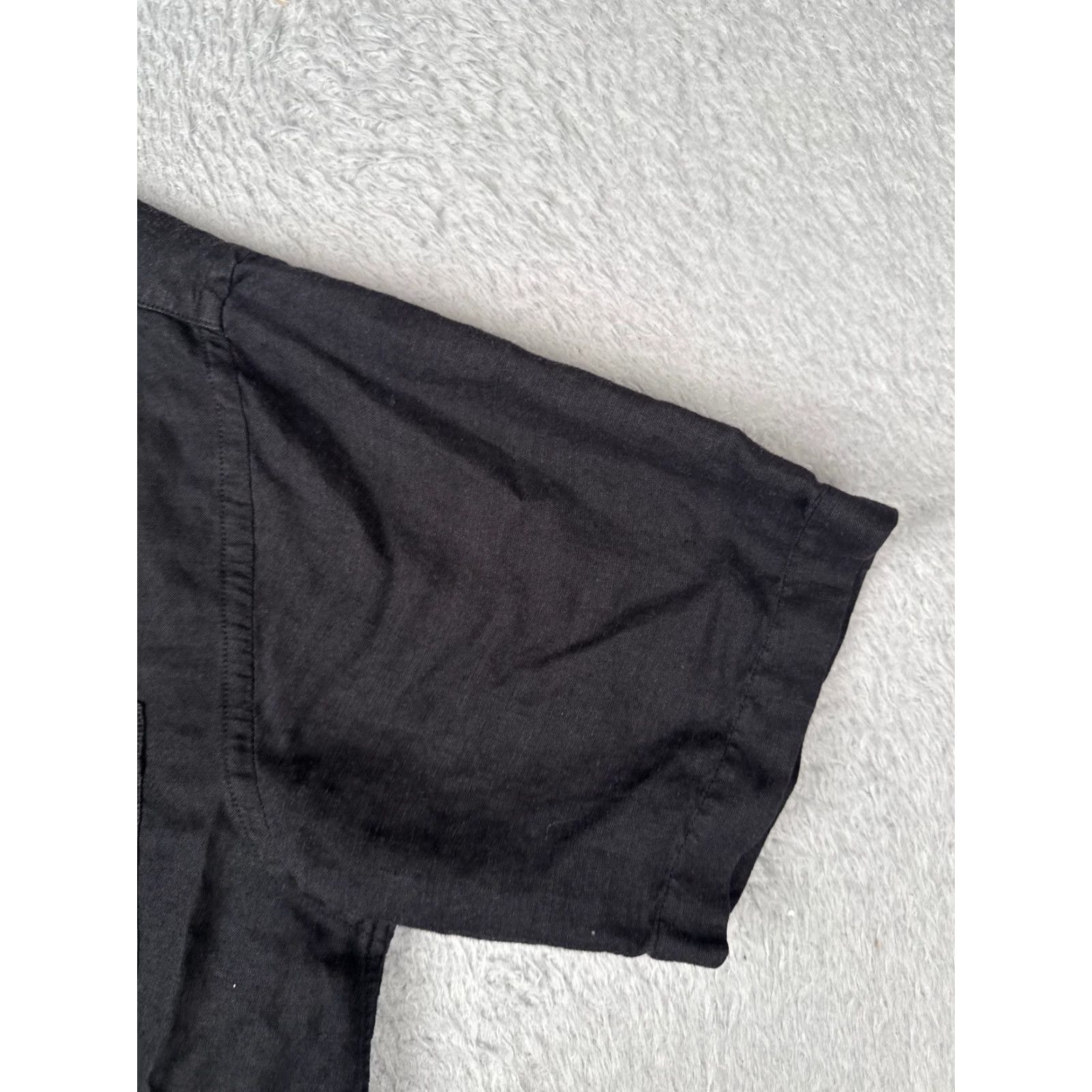 Vintage Marquis Shirt Men Large Black Linen Blend 4 Pocket Short Sleeve Button-Up Aloha Beach Hawaiian Vacation Resort Casual, Travel Mens Size US L / EU 52-54 / 3 - 2 Thumbnail