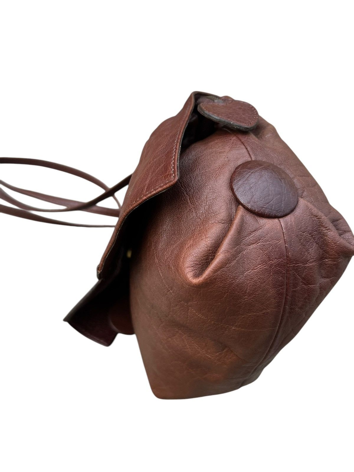 Leather Vintage IBIZA Japan Faded Patina Leather Mini Bag Size ONE SIZE - 14 Thumbnail