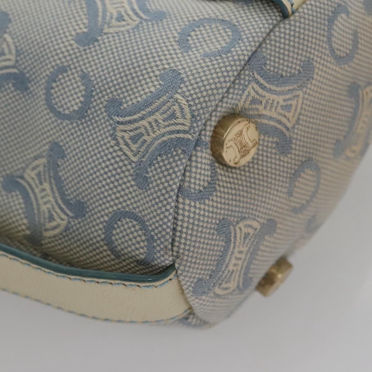 Celine CELINE C Macadam Canvas Shoulder Bag Light Blue Size ONE SIZE - 16 Thumbnail