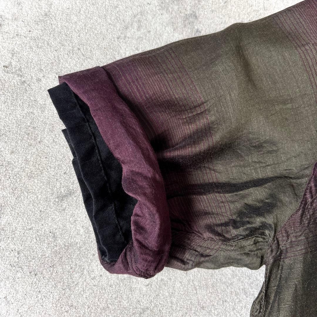 Kaptain Sunshine Reversible Wool/Silk Burgundy Olive Gradient Leather Tunic Size US M / EU 48-50 / 2 - 5 Thumbnail
