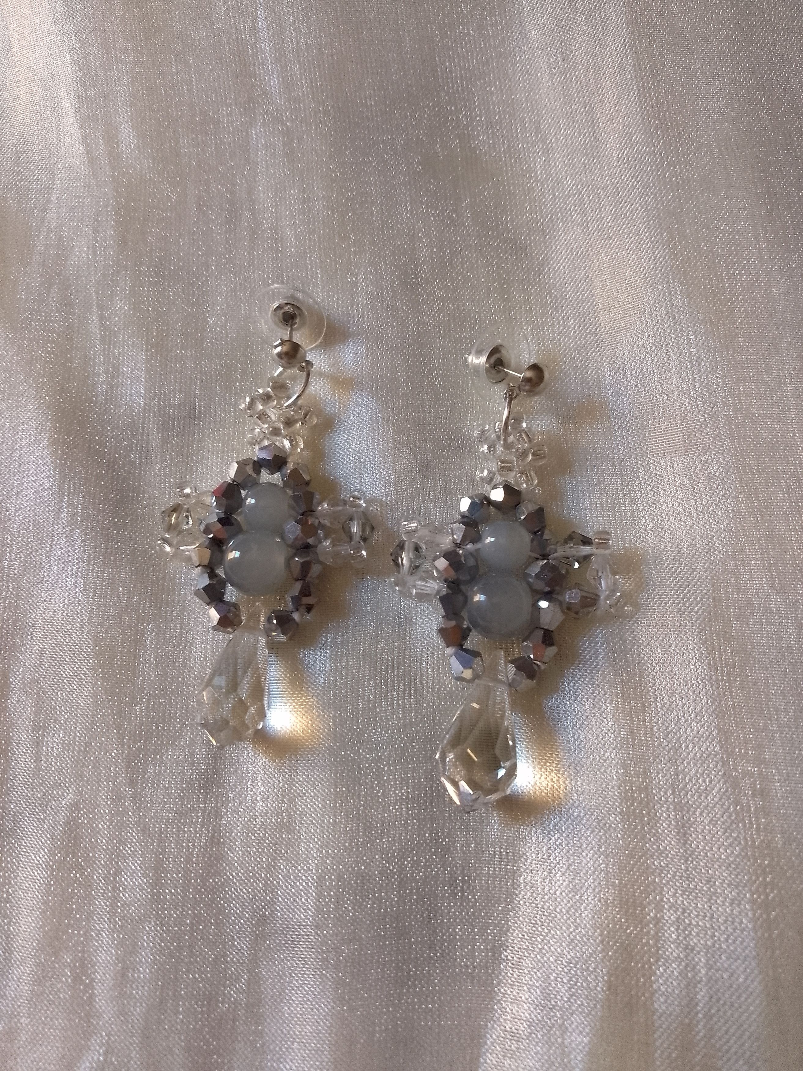 Handmade Earrings Elegant Teardrop Swarovski Crystal Size ONE SIZE - 5 Thumbnail