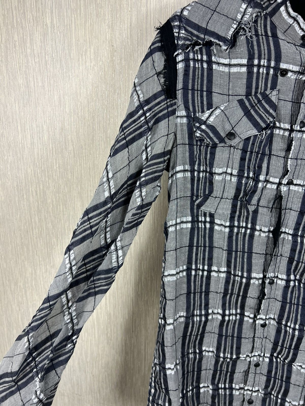 Le Grande Bleu (L.G.B.) L.G.B Le Grande Bleu rockabilly ripped plaid button up shirt Size US S / EU 44-46 / 1 - 8 Thumbnail