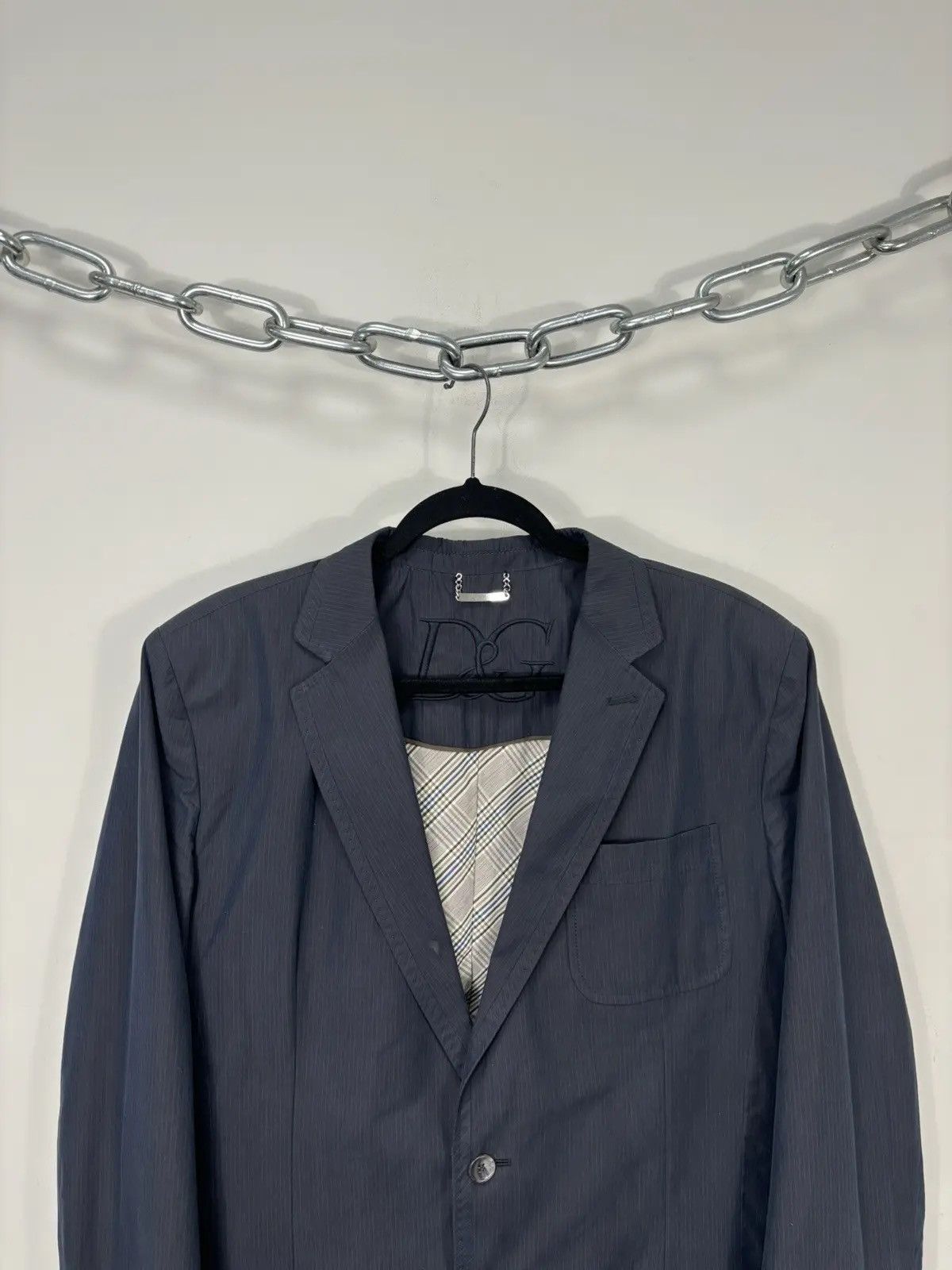 Dolce & Gabbana × Vintage Vintage Dolce & Gabbana Men’s Striped Rare Blazer Jacket Size 42R - 4 Thumbnail
