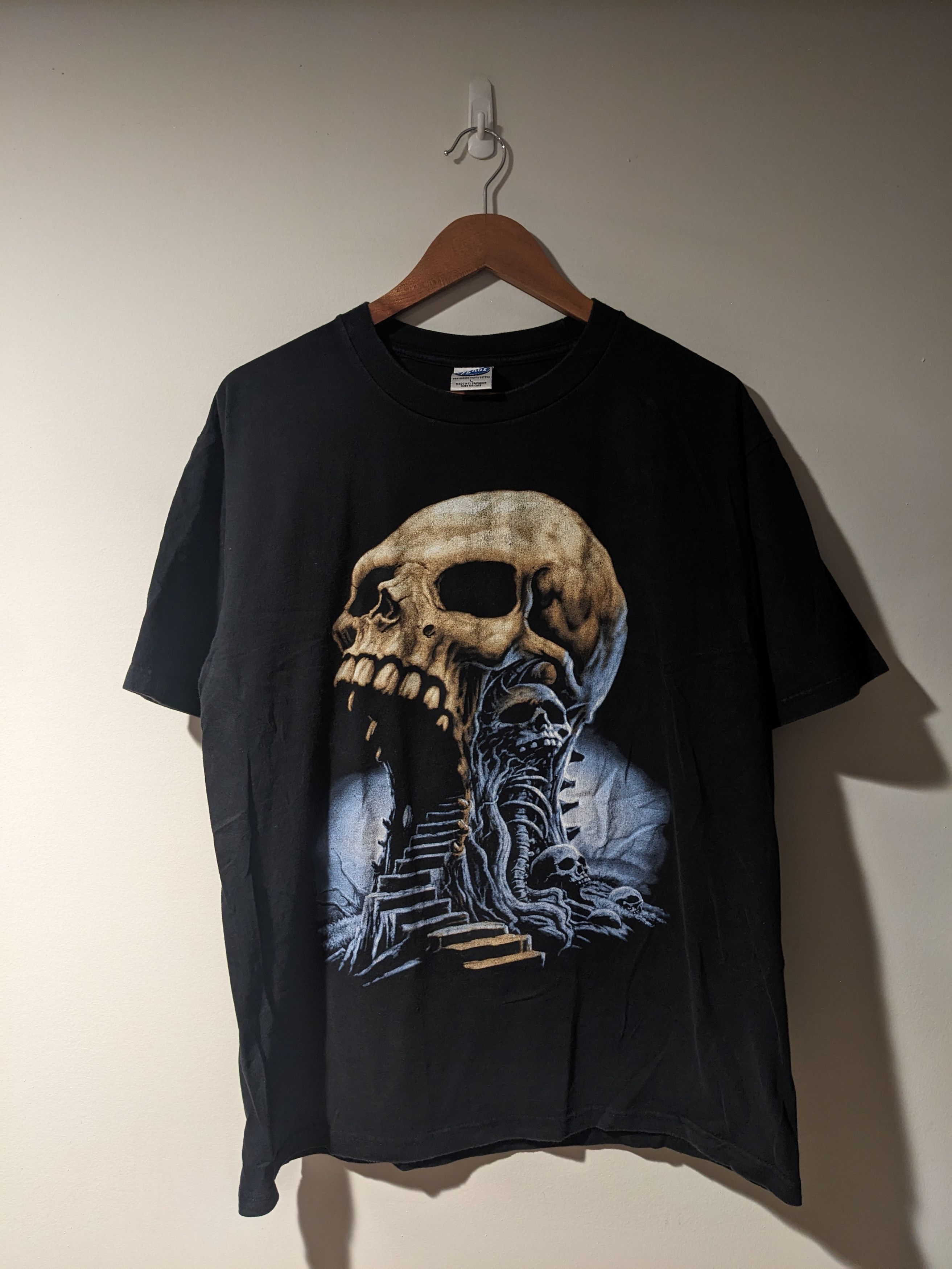 Vintage Vintage Y2K Wes Benscoter Horror Skull Grim Reaper T-Shirt Size US L / EU 52-54 / 3 - 1 Thumbnail