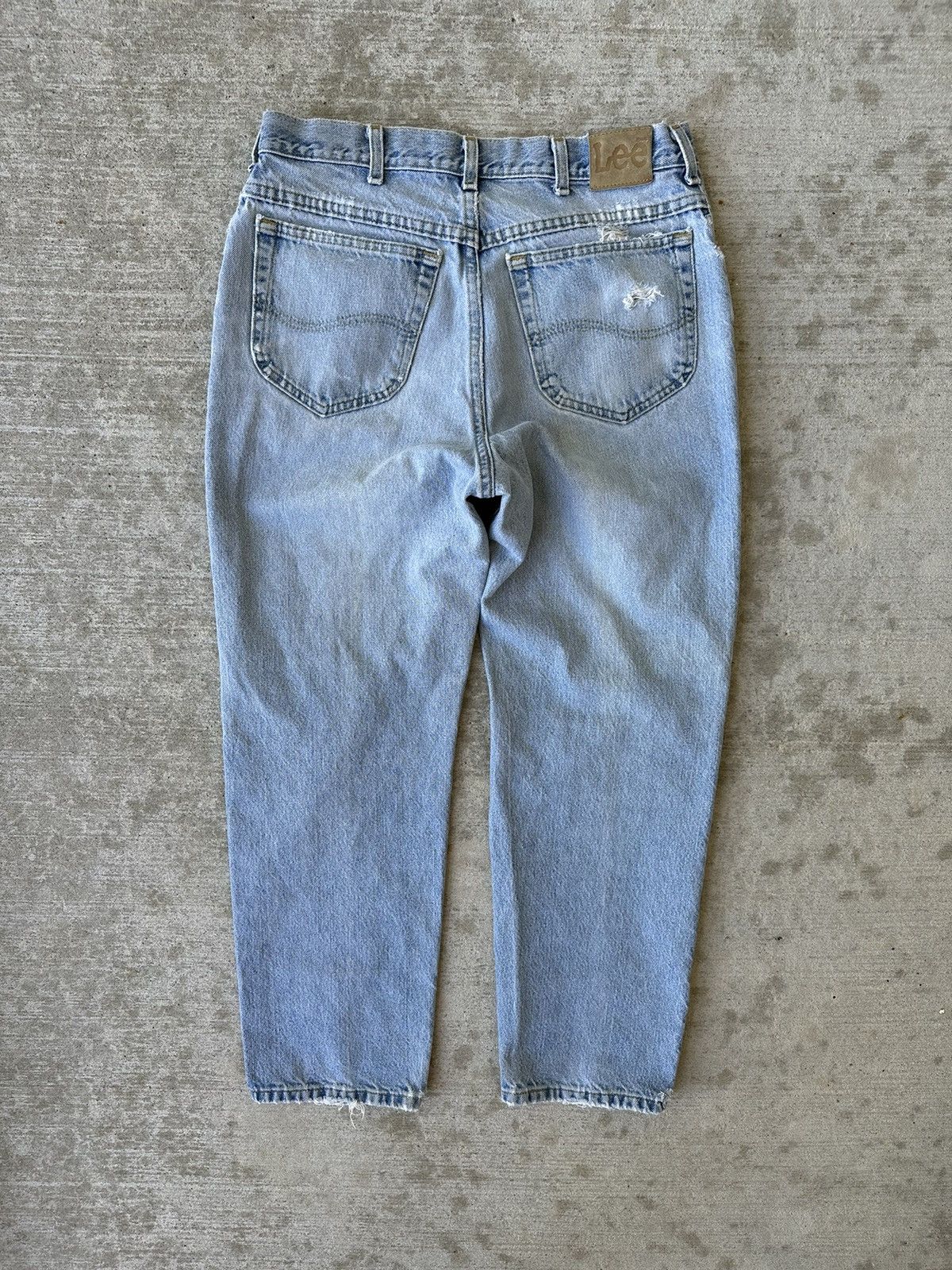 Lee 90s Lee Distressed Light Wash Denim Jeans Size US 33 - 7 Thumbnail