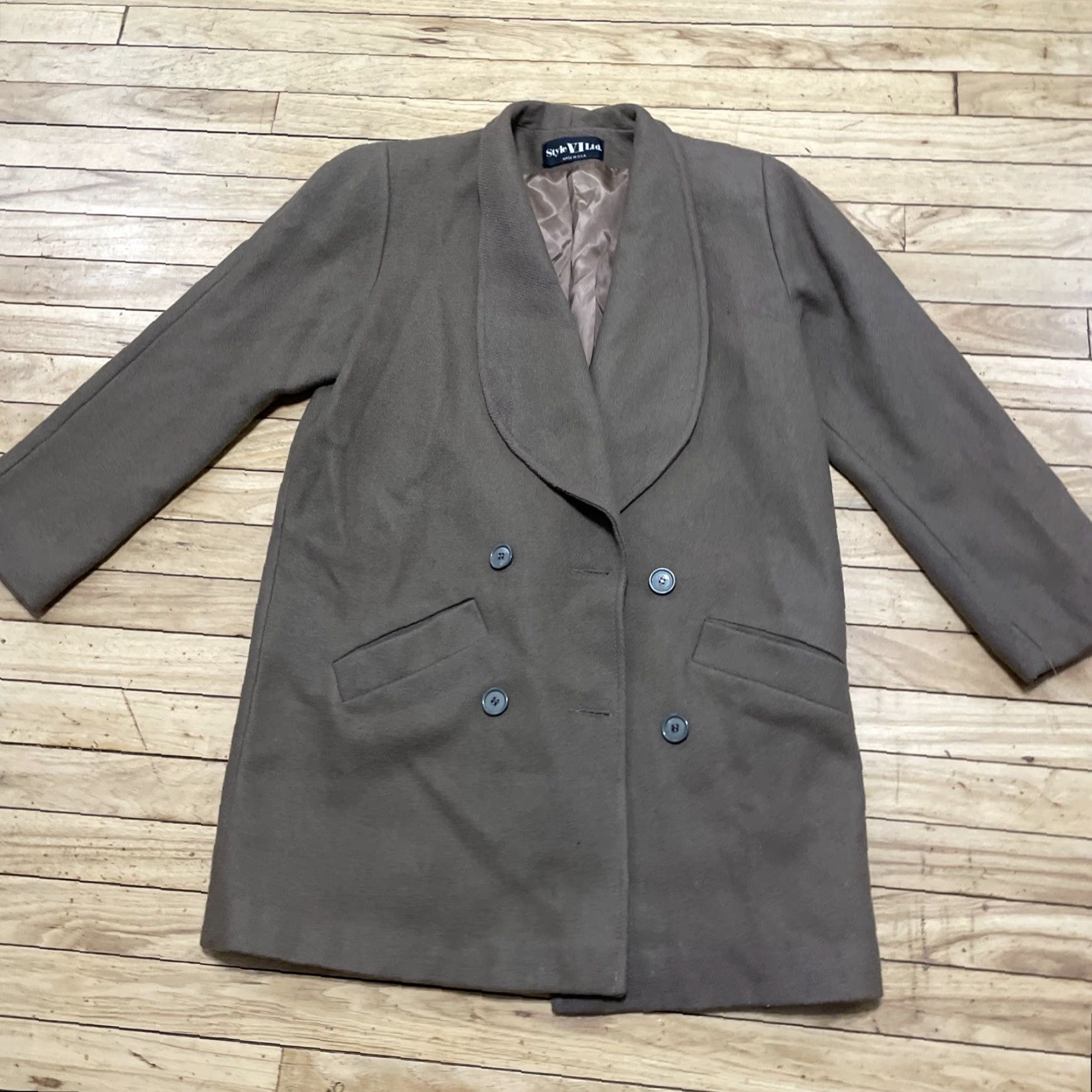 Vintage VINTAGE Style VI Ltd Coat Jacket Wool 2XL Brown Long 100% Pure Wool Double-Breasted Faux Fur Collar Women Winter United States USA Size XXL / US 16-18 / IT 52-54 - 3 Thumbnail