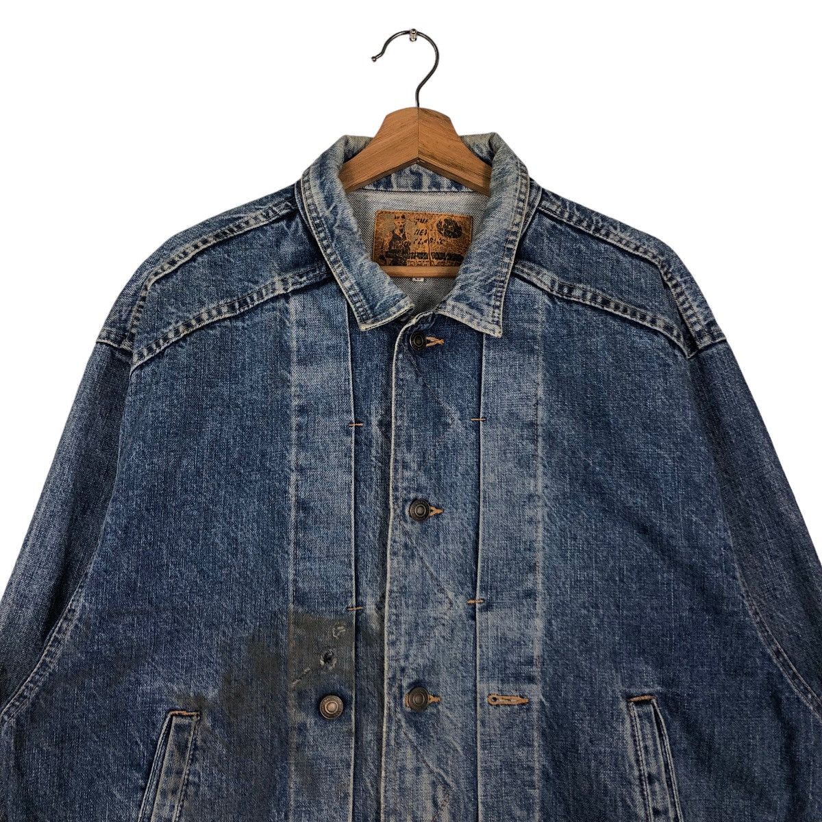 Japanese Brand 🔥Vintage Trucker Denim Biker Jacket Inspire Toyo Enterprise Size US M / EU 48-50 / 2 - 3 Thumbnail