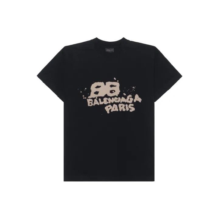 Balenciaga Balenciaga Black Short Sleeve Logo T-Shirt 0079 Size S / US 4 / IT 40 - 1 Thumbnail