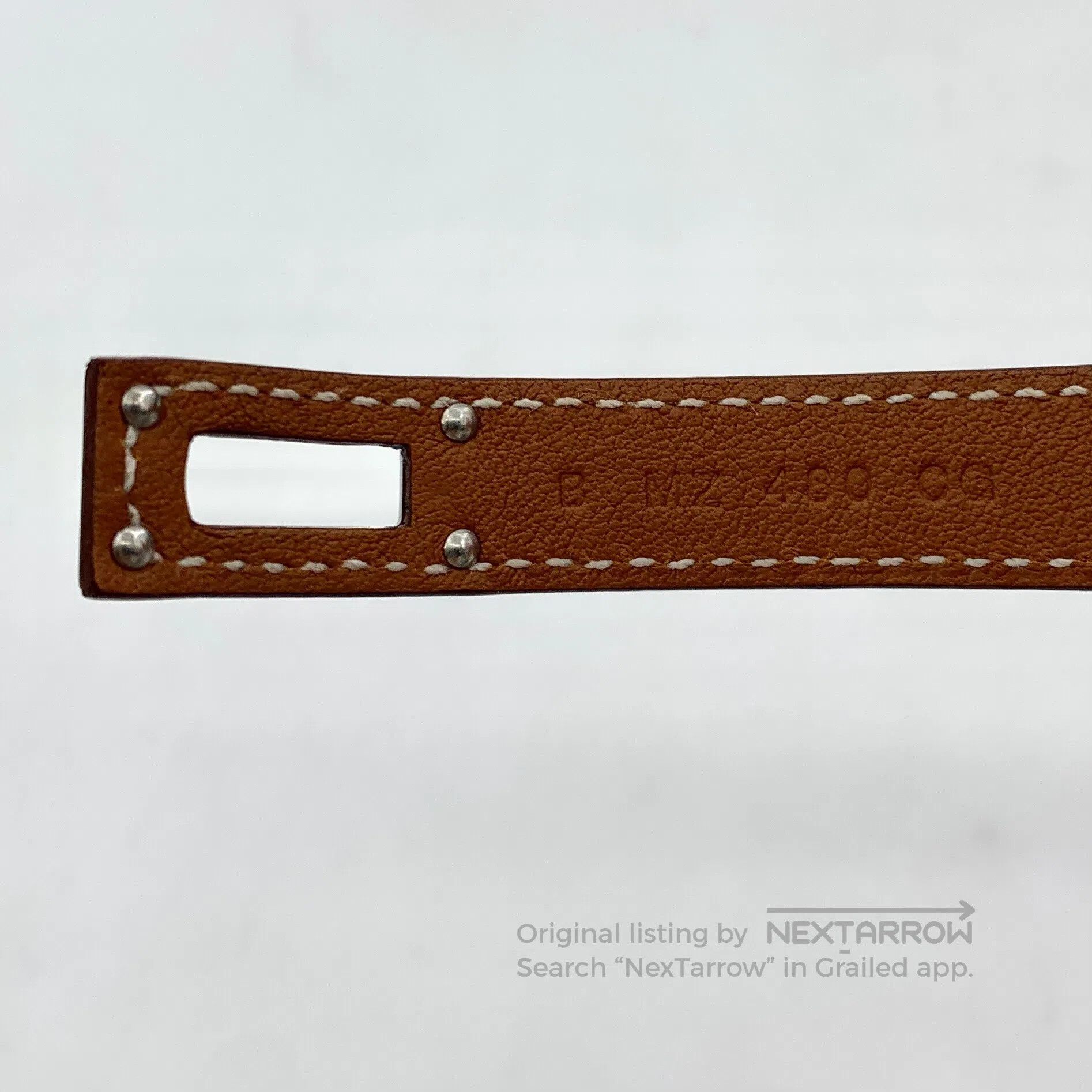 Hermes Hermes Dark Brown Calfskin Double Circle Design Bracelet| Size ONE SIZE - 8 Thumbnail