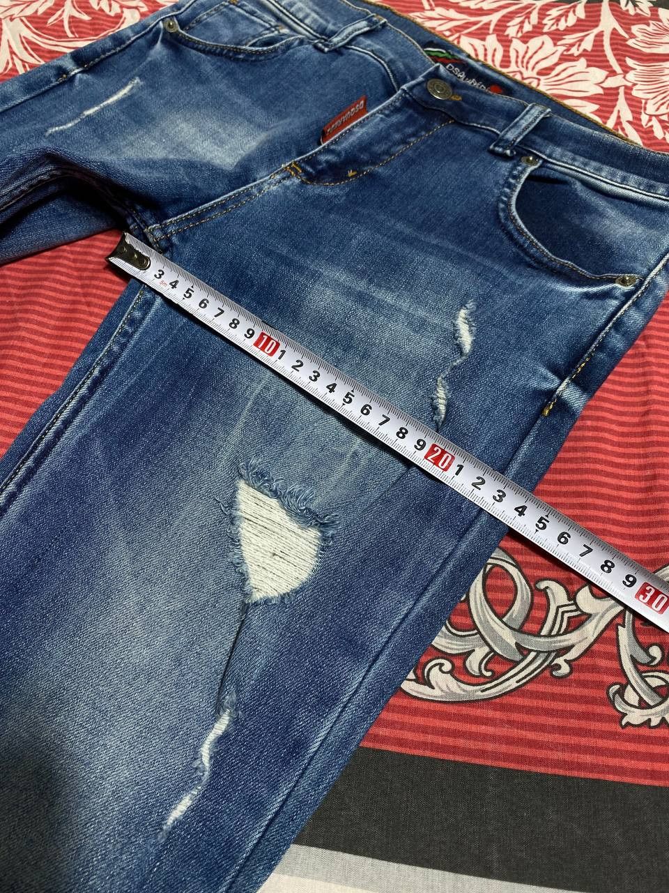 Japanese Brand Crazy Crash Dirty Baggy Faded Jean Japan Avant Garde Style Size US 30 / EU 46 - 17 Thumbnail