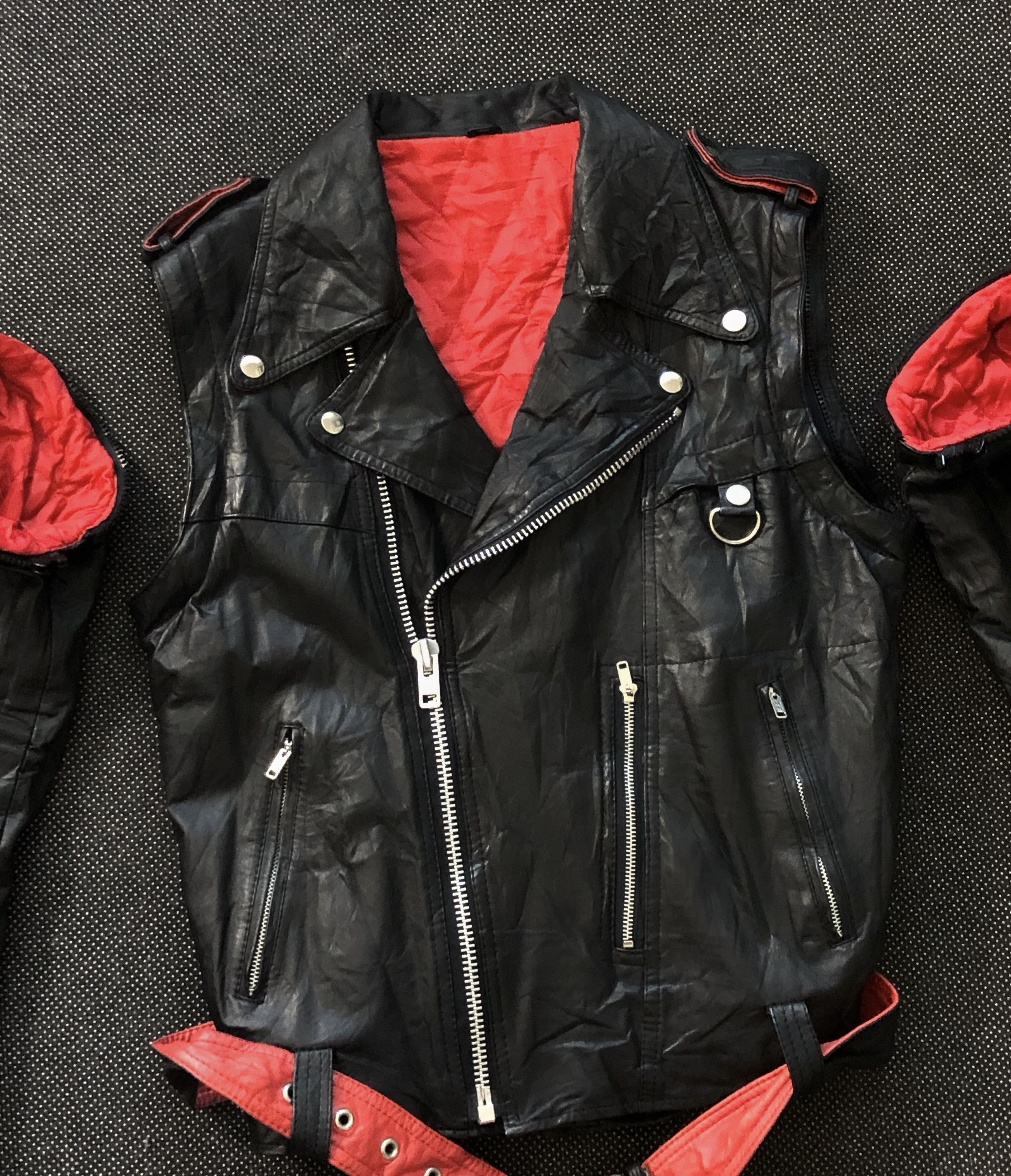 Japanese Brand SICK🔥80’S JAPAN COWHIDE DOUBLE COLLAR BONDAGE JACKET Size US S / EU 44-46 / 1 - 8 Thumbnail