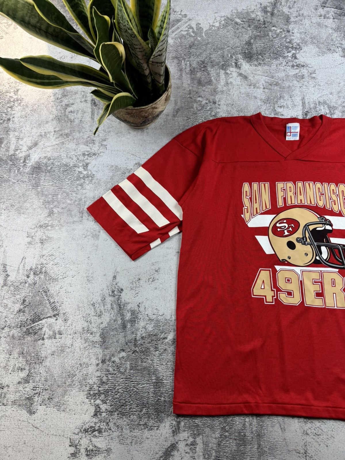 NFL San Francisco USA 80s NFL 49Ers Vintage Men’s XL Red Cotton T Shirt Tee Jersey Size US XL / EU 56 / 4 - 2 Thumbnail