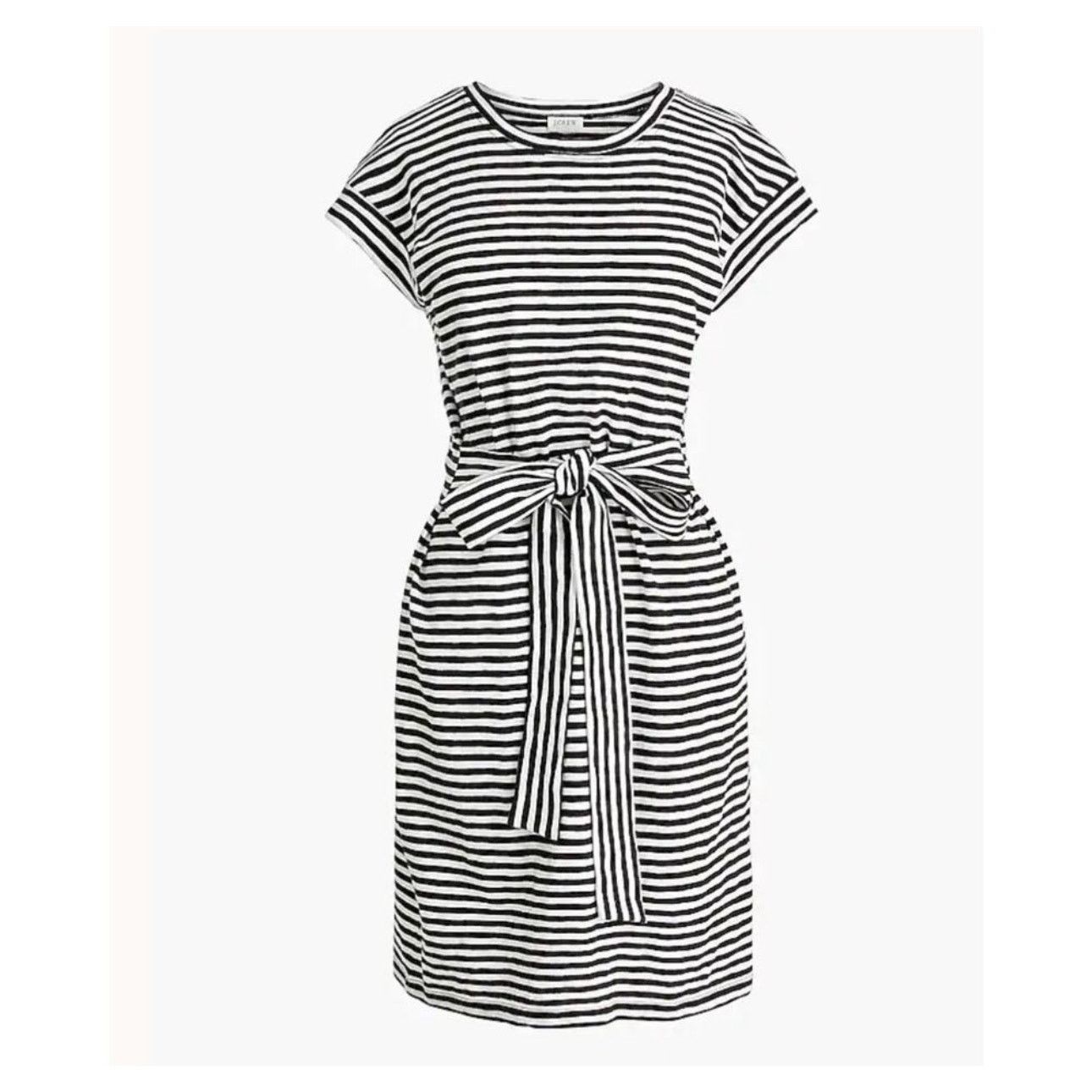 J.Crew NWT J.Crew Short Sleeve Striped Tie Waist Shirt Dress Size L Size L / US 10 / IT 46 - 1 Thumbnail
