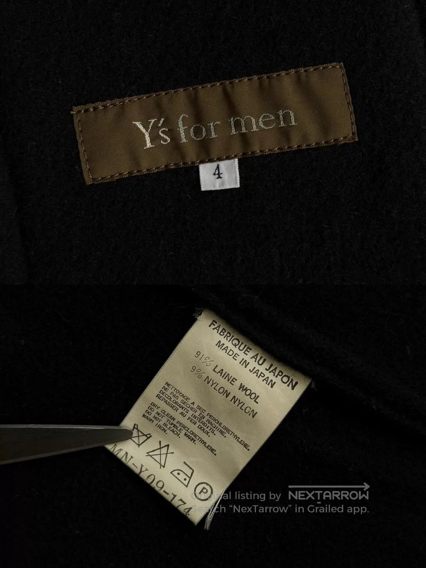 Y's for Men Yohji Yamamoto Men's Wool Jacket. Size US L / EU 52-54 / 3 - 6 Thumbnail