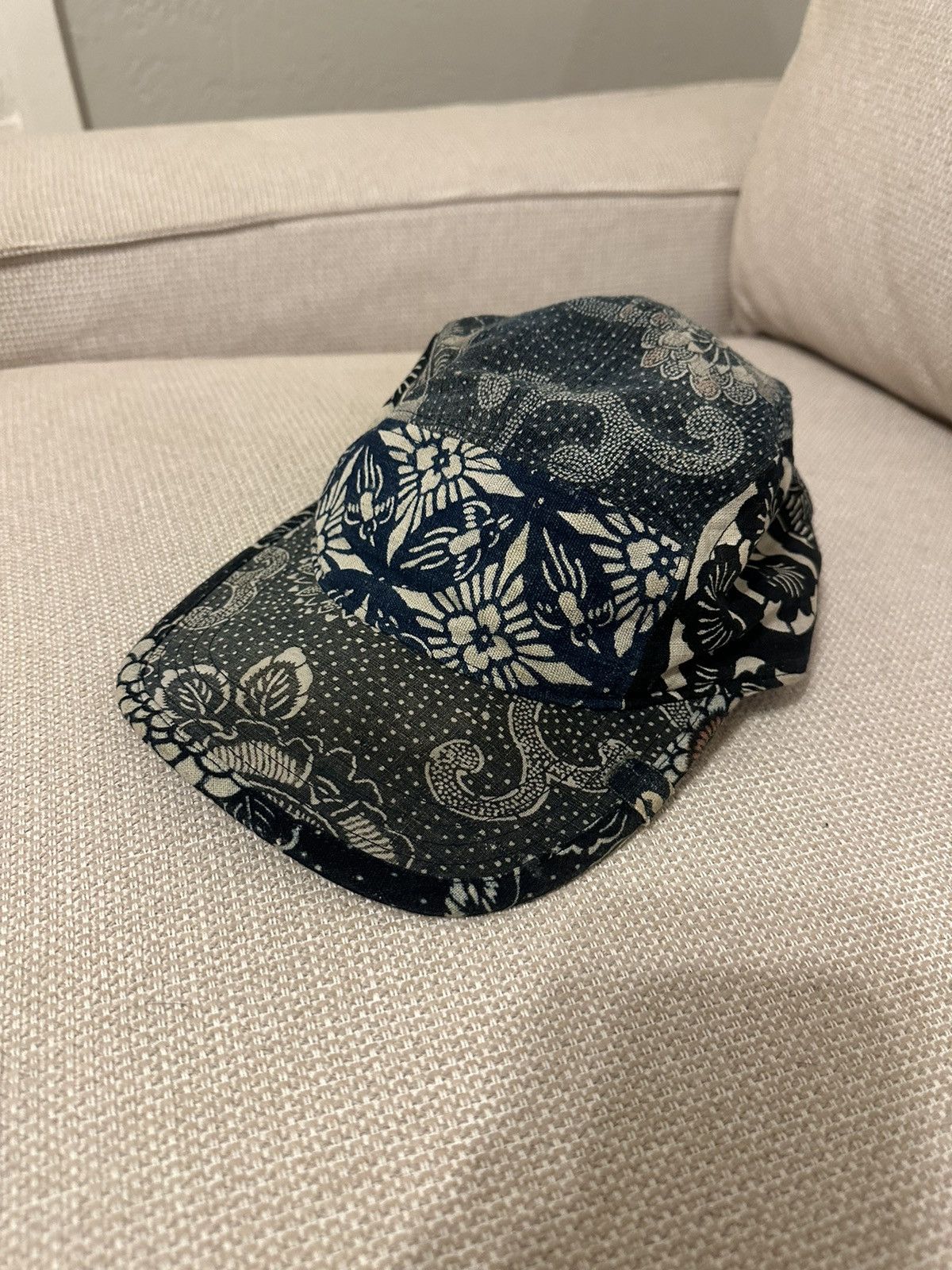 image of Visvim Ict Kofu Camp Cap Indigo Hat in Blue, Men's