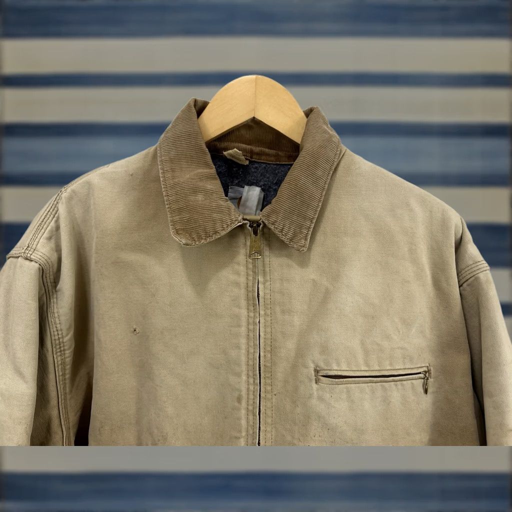 Carhartt VTG Carhartt 6BLJ Detroit Bomber Jacket 2XL Tan Cotton Lining Mens Vintage Worn Distressed Workwear Jacket Size US XXL / EU 58 / 5 - 1 Thumbnail