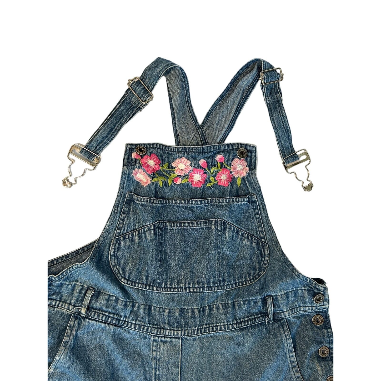 Other Agapo Denim Pink Flower Overalls Size S 100% Cotton Size S / US 4 / IT 40 - 2 Thumbnail