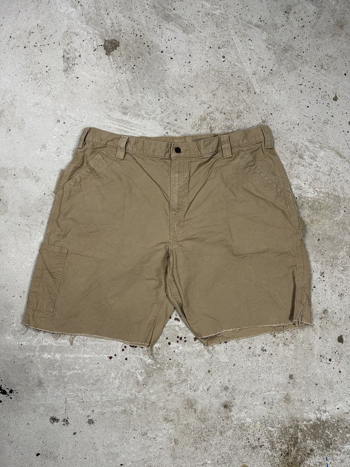Carhartt × Vintage Vintage Y2K Carhartt Baggy Carpenter Denim Shorts Beige Size US 42 / EU 58 - 2 Thumbnail