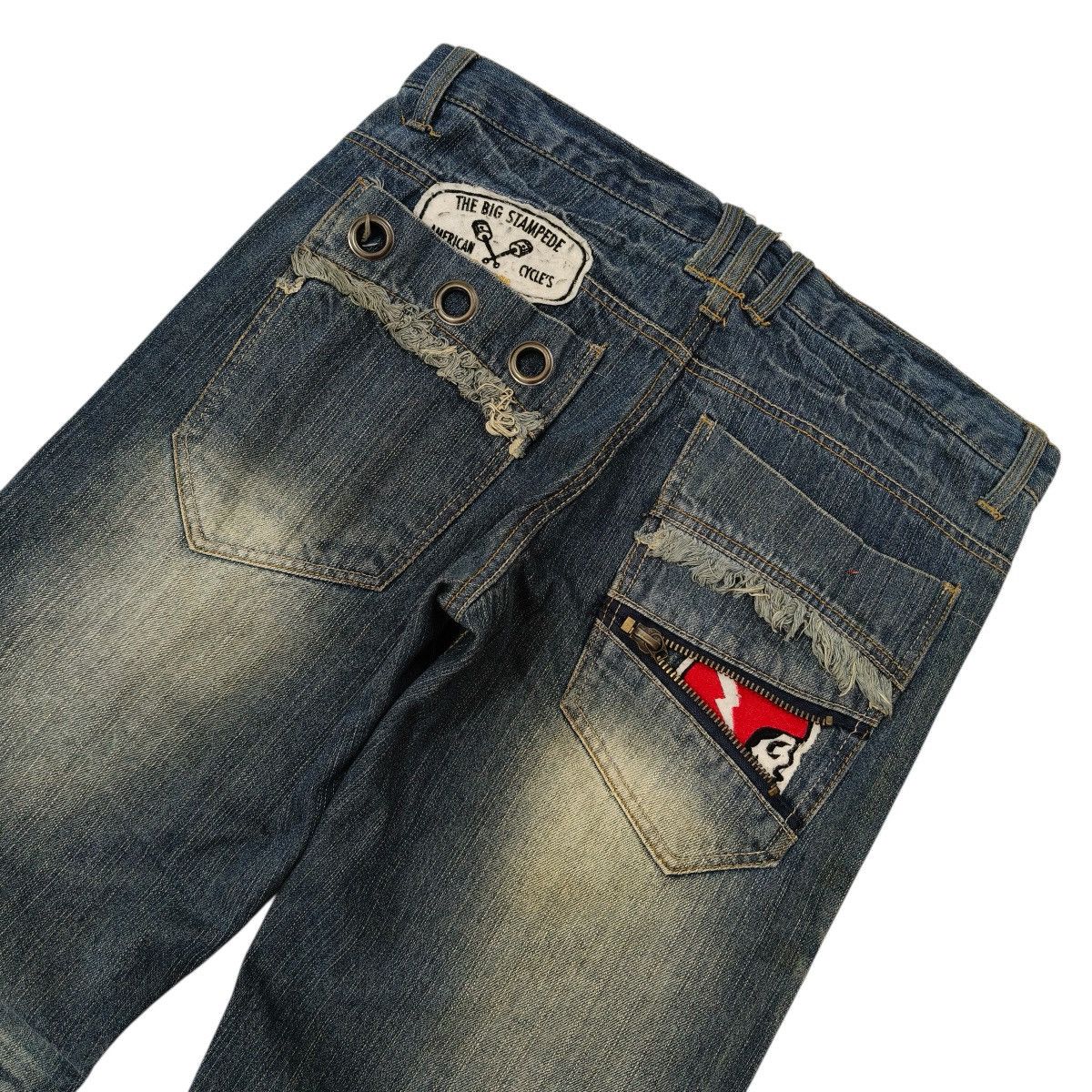 Japanese Brand Vintage Y2K Japanese Gumu Intl Patches Punk Style Denim Size US 32 / EU 48 - 7 Thumbnail