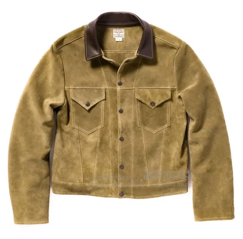 The Real McCoys Western jacket calfskin suede collar