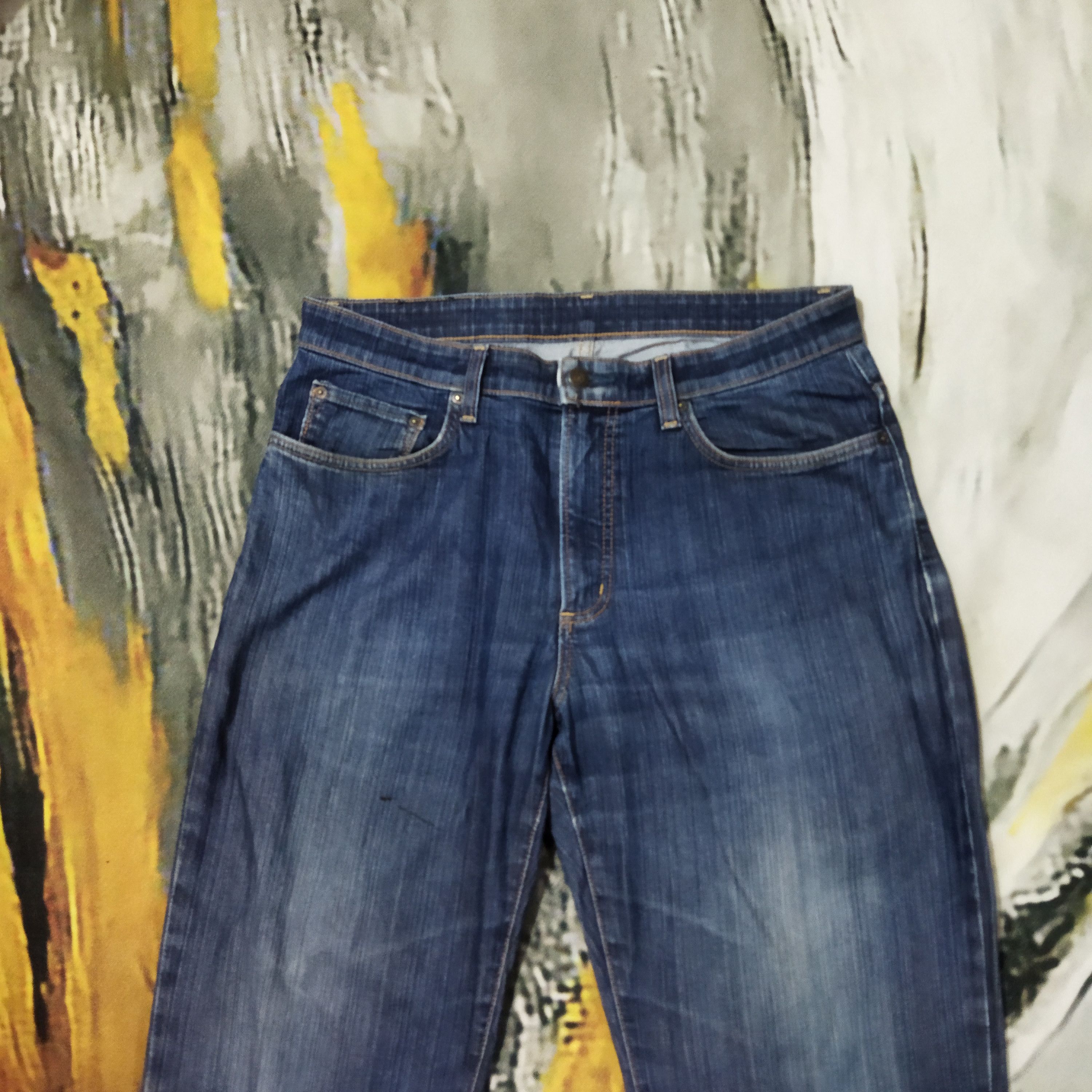 Edwin × Vintage VINTAGE EDWIN DESTRESSED BLUE JEANS PANTS Size US 34 / EU 50 - 2 Thumbnail