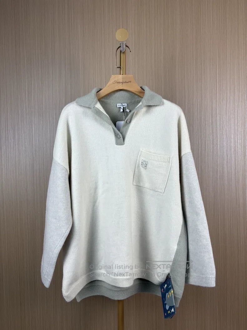 Loewe Loewe Pocket Embroidered Logo Patchwork Wool Top Size XS / US 0-2 / IT 36-38 - 1 Thumbnail