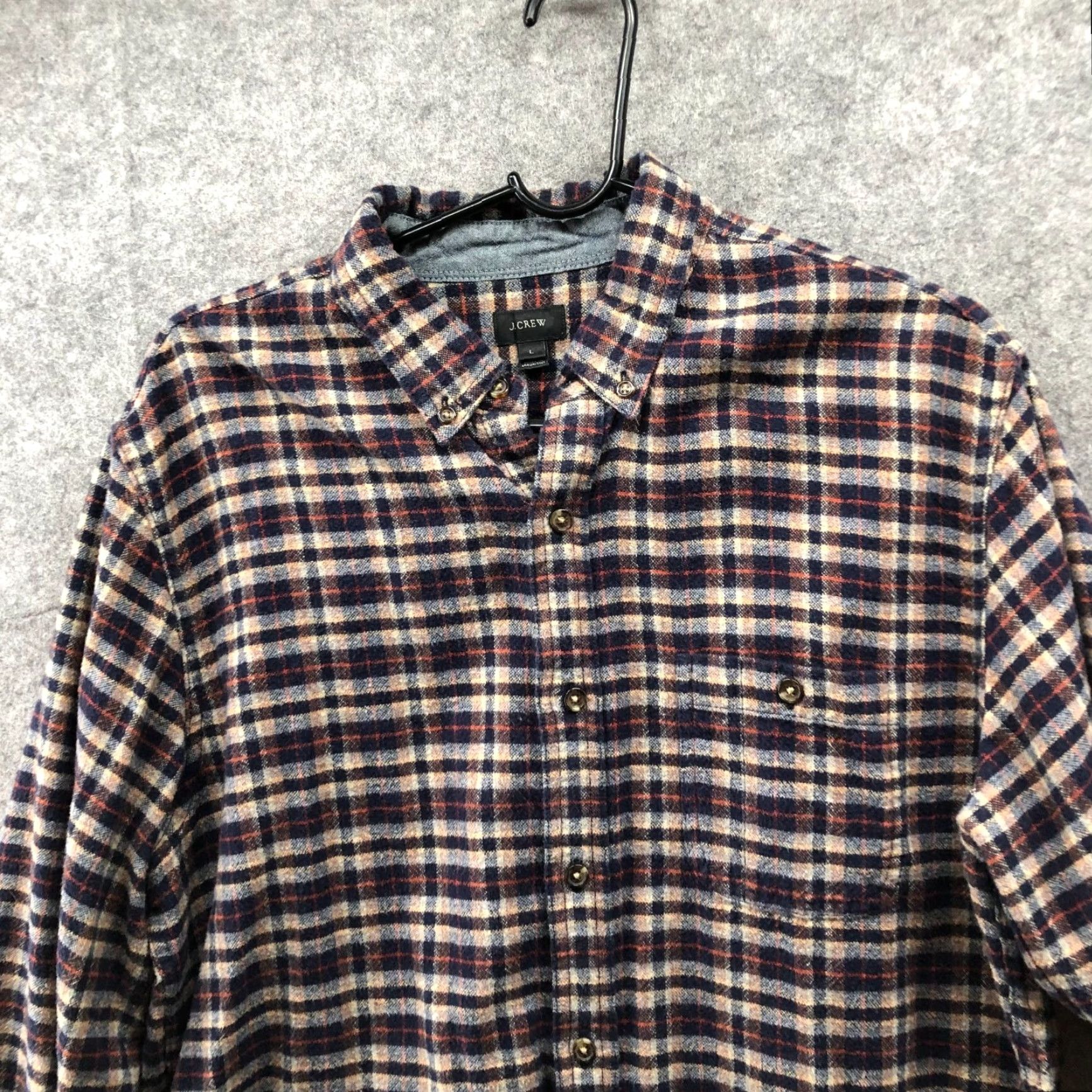 J.Crew J. Crew Flannel Shirt Mens L Elbow Patch Brown Blue Plaid Long Sleeve Shirt Mens L Brown Blue Plaid Shirt Size US L / EU 52-54 / 3 - 3 Thumbnail